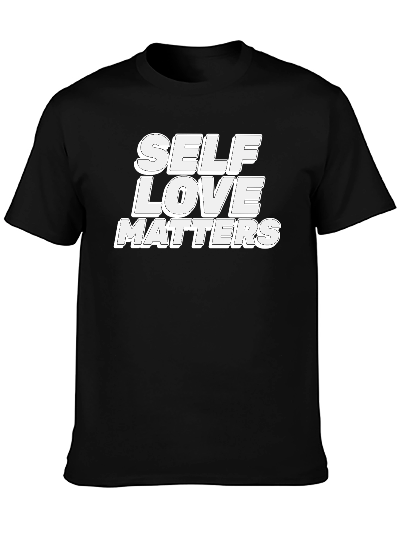 Black Self Love Matters Graphic Tee - Black Unisex T-Shirt view 3
