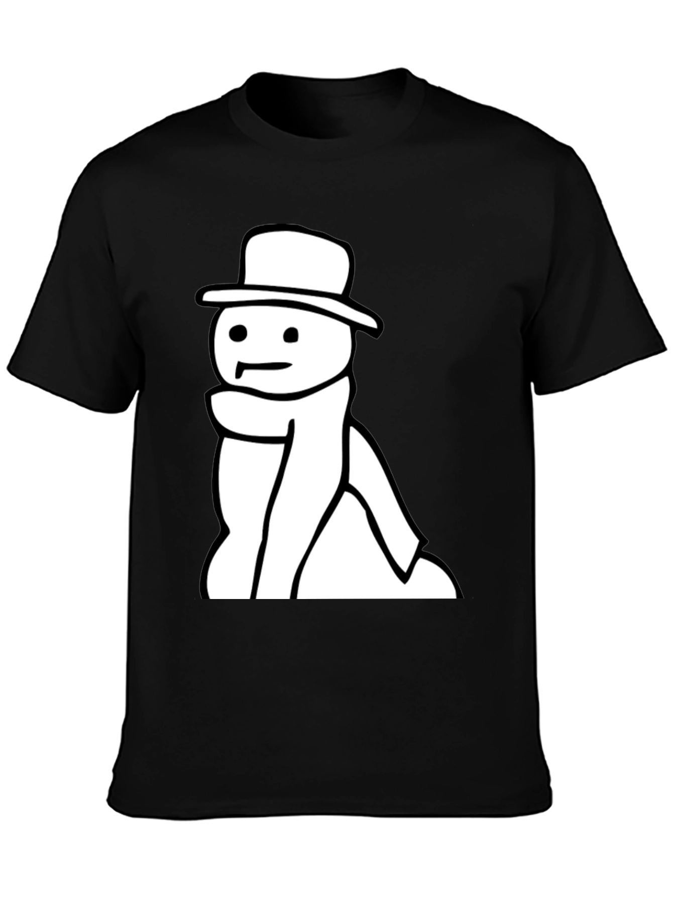 Black Black T-Shirt with Snowman Graphic view 3
