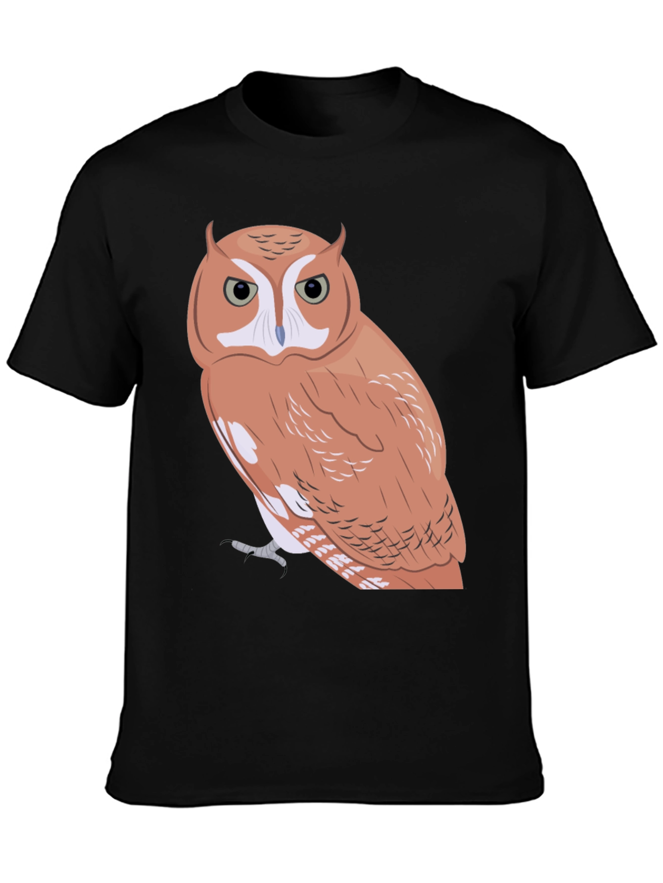Black Owl Graphic Tee - Men's Black Cotton Blend T-Shirt view 3