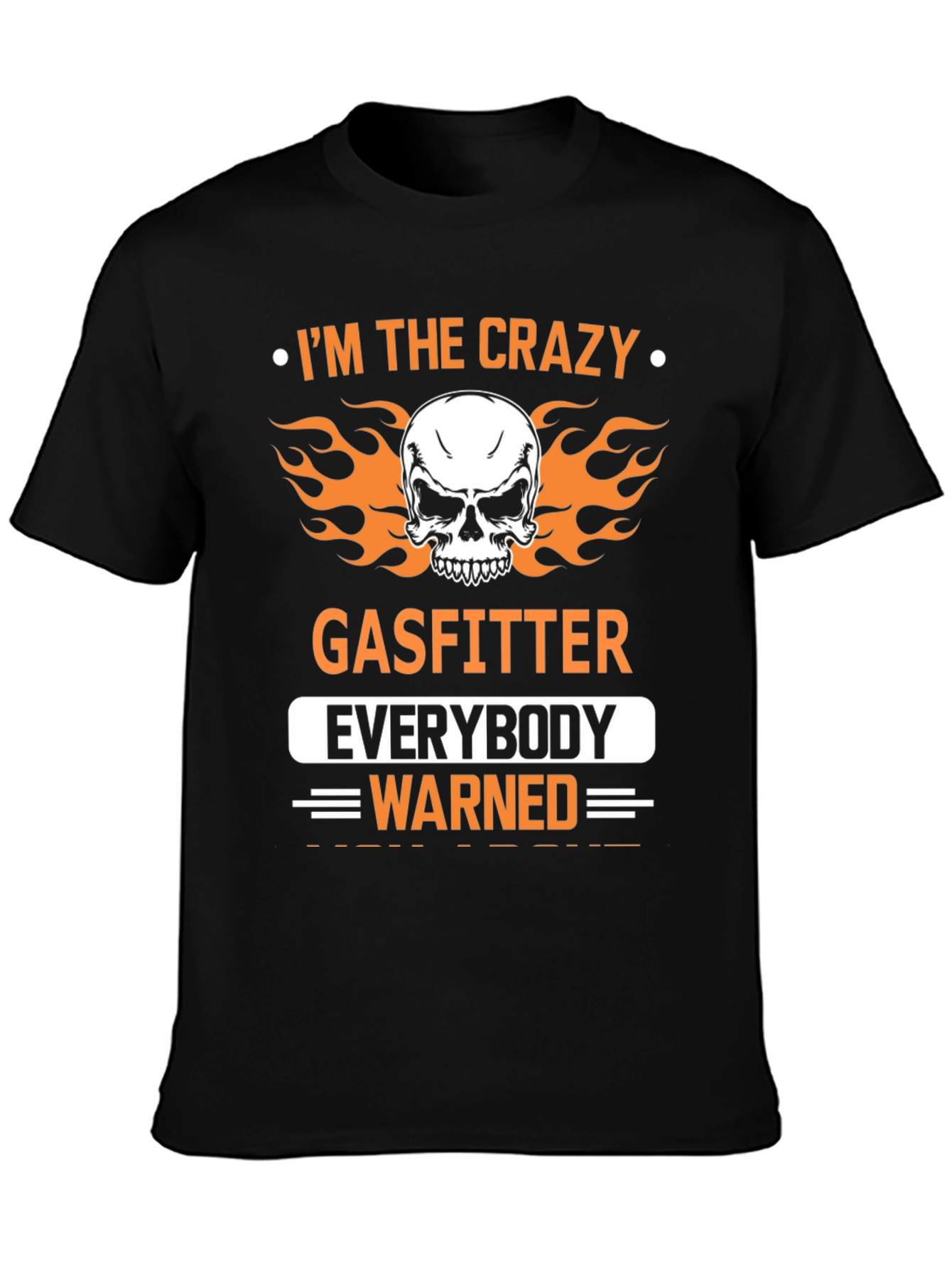 Black Crazy Gasfitter Skull Graphic T-Shirt view 3