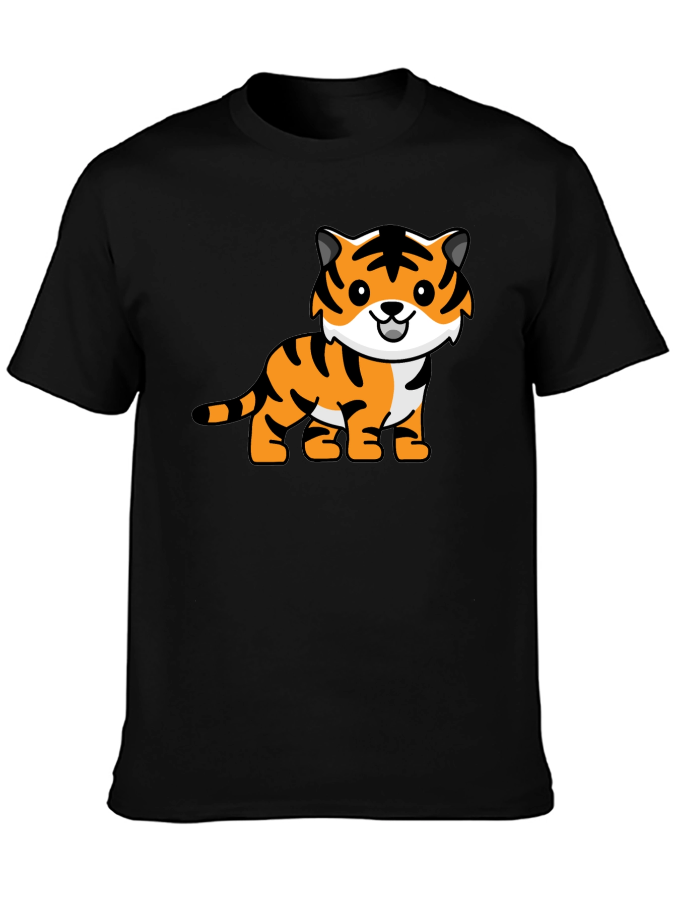 Black Cute Tiger Graphic Tee - Black view 3