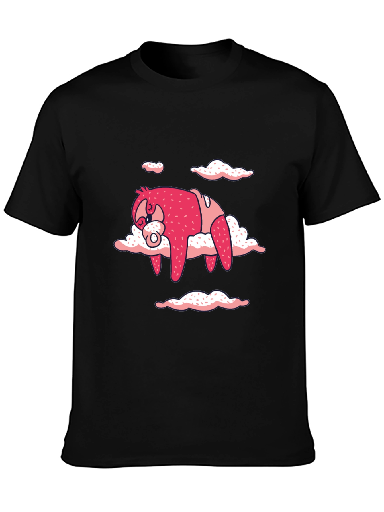 Black Sloth in Clouds Graphic Tee - Black T-Shirt view 3
