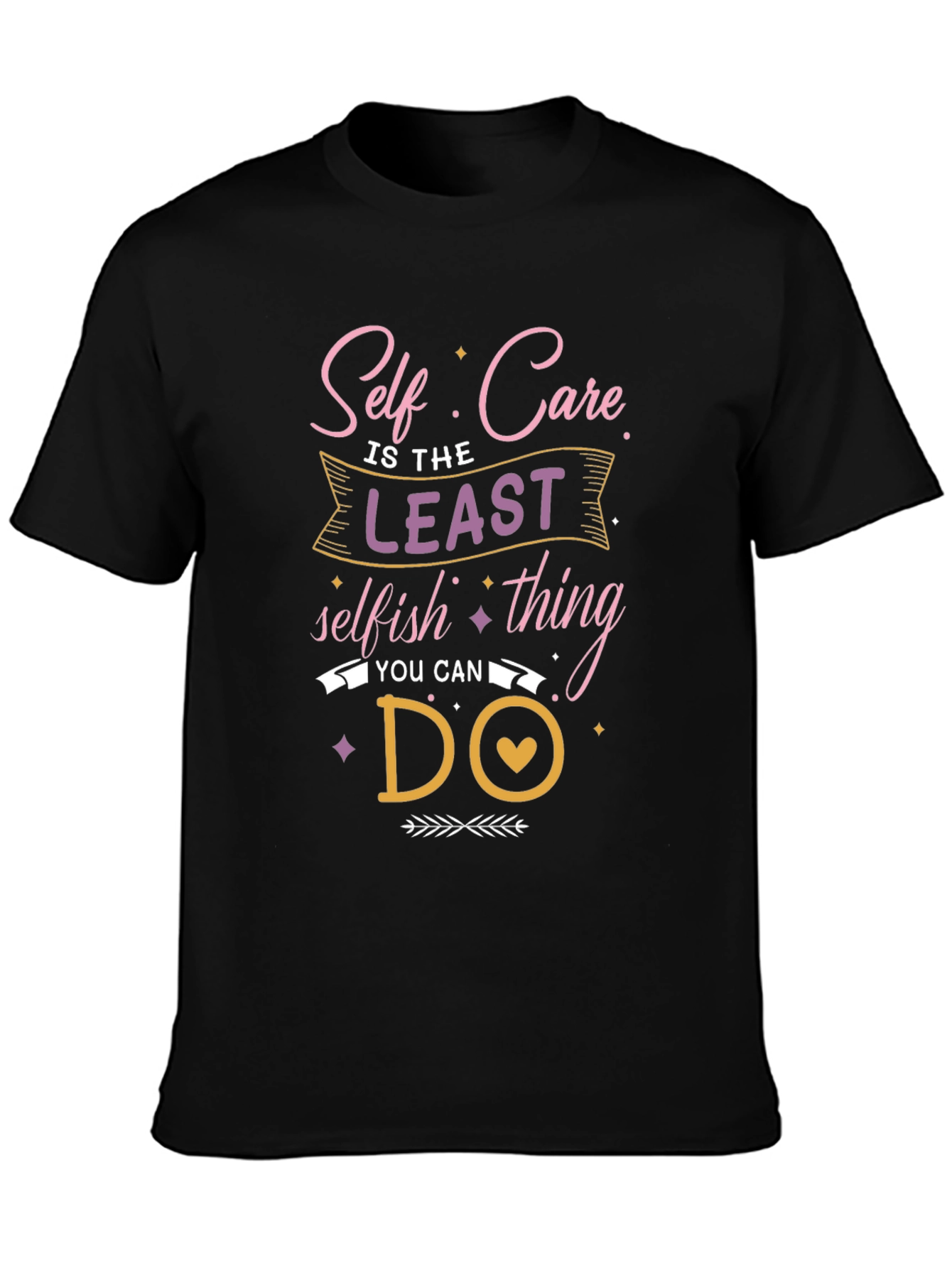 Black Self Care Graphic Tee: Least Selfish Thing view 3