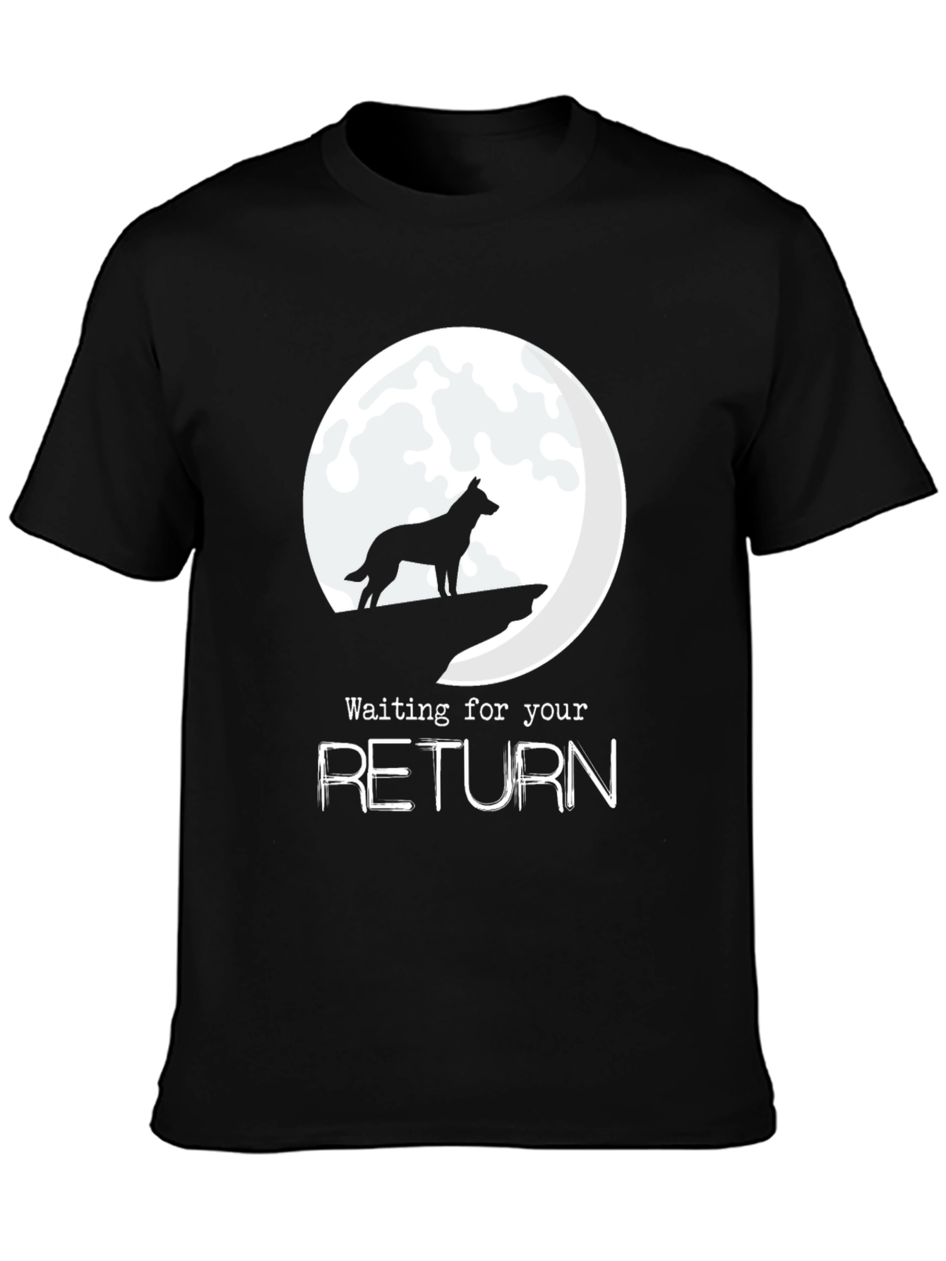Black Waiting for Your Return Black T-Shirt view 3