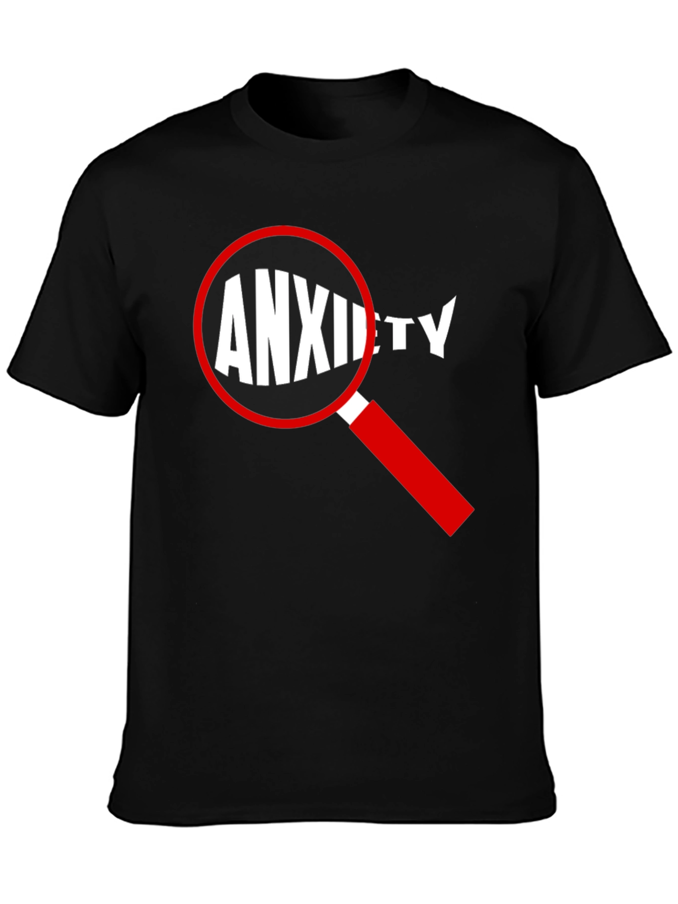 Black Anxiety Magnified T-Shirt - Black Cotton Tee view 3