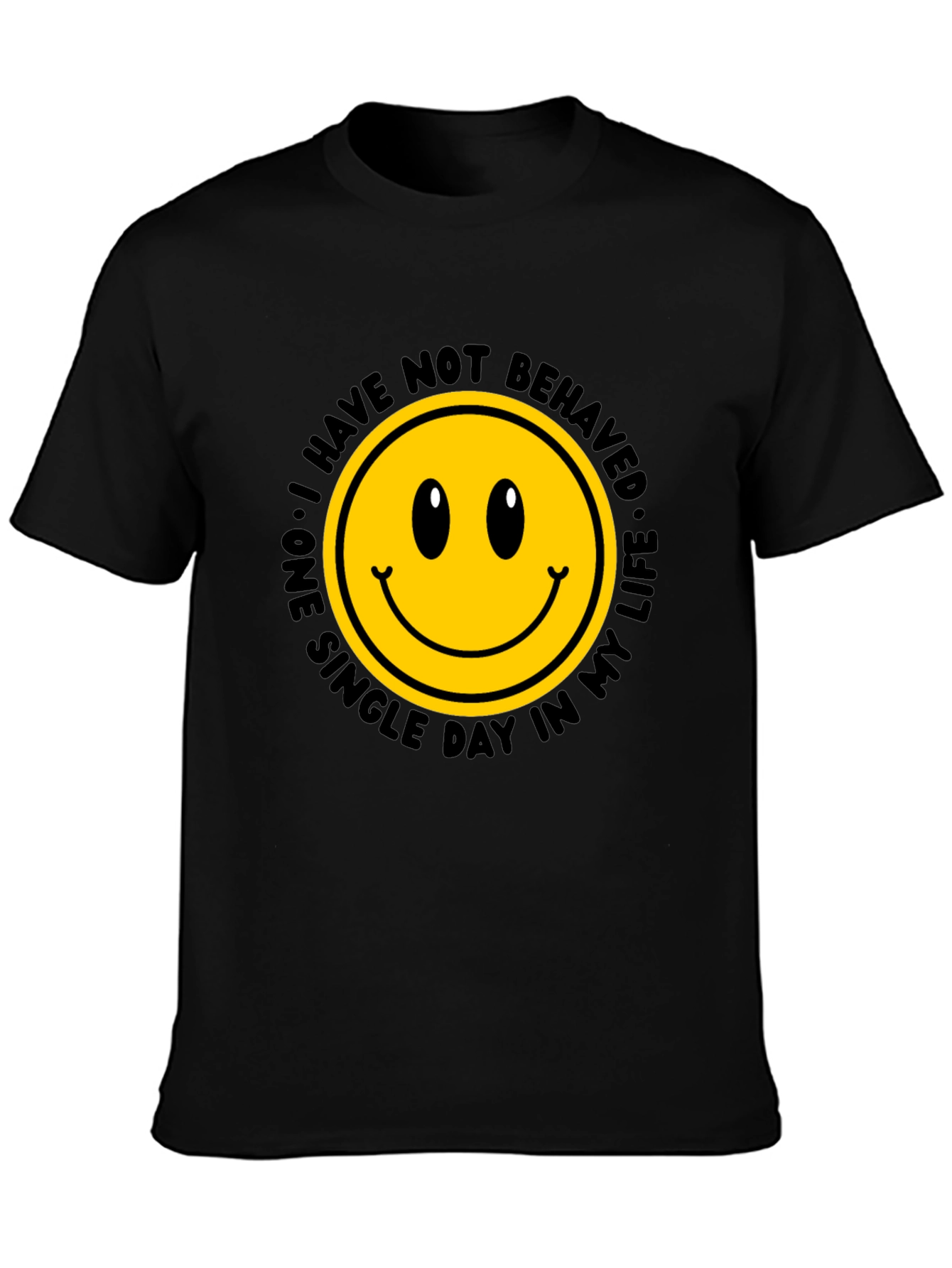 Black Smiley Face Graphic Tee - Mischief Managed! view 3