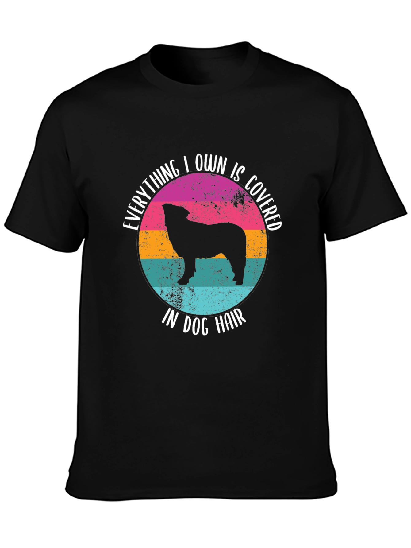 Black Dog Hair Lover T-Shirt view 3