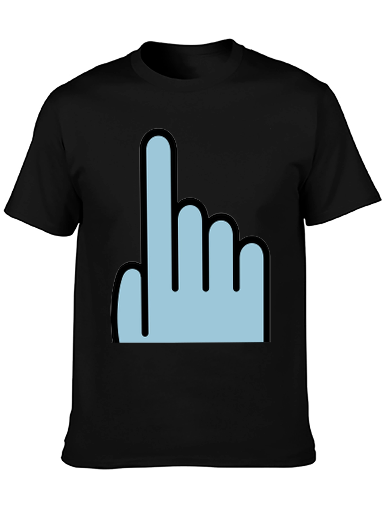 Black Pointing Finger Graphic Tee - Trendy Black T-Shirt view 3