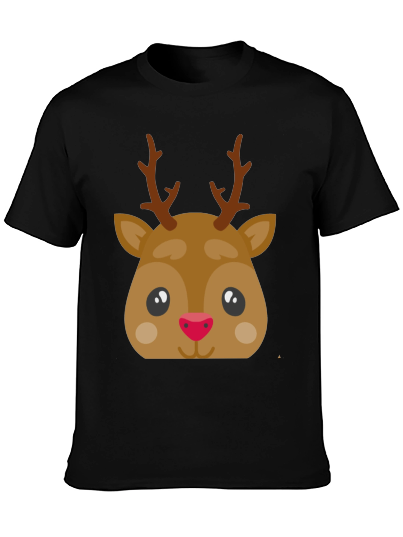 Black Festive Reindeer Graphic Tee - Holiday Fun! view 3