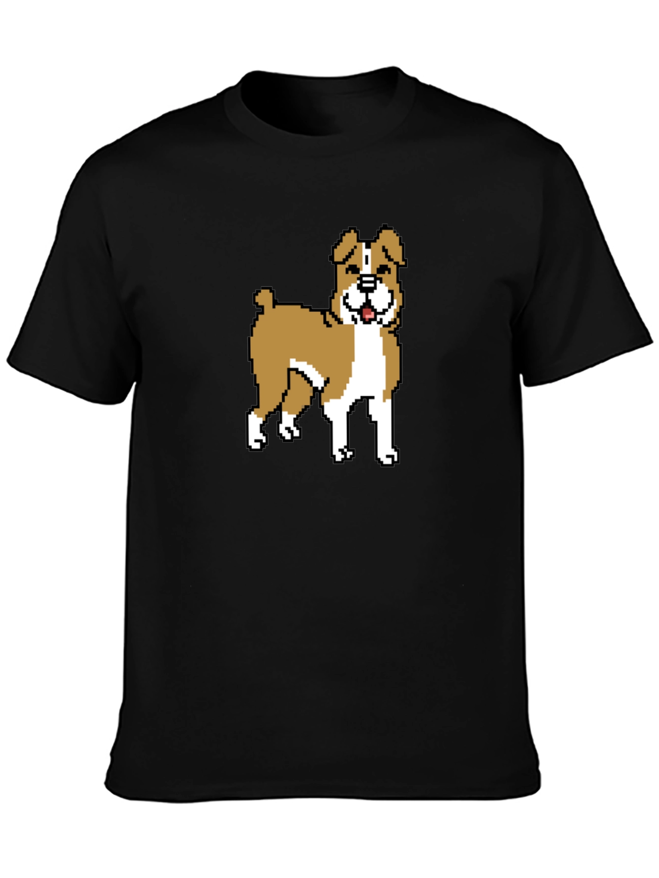 Black Pixel Dog Graphic T-Shirt - Black view 3