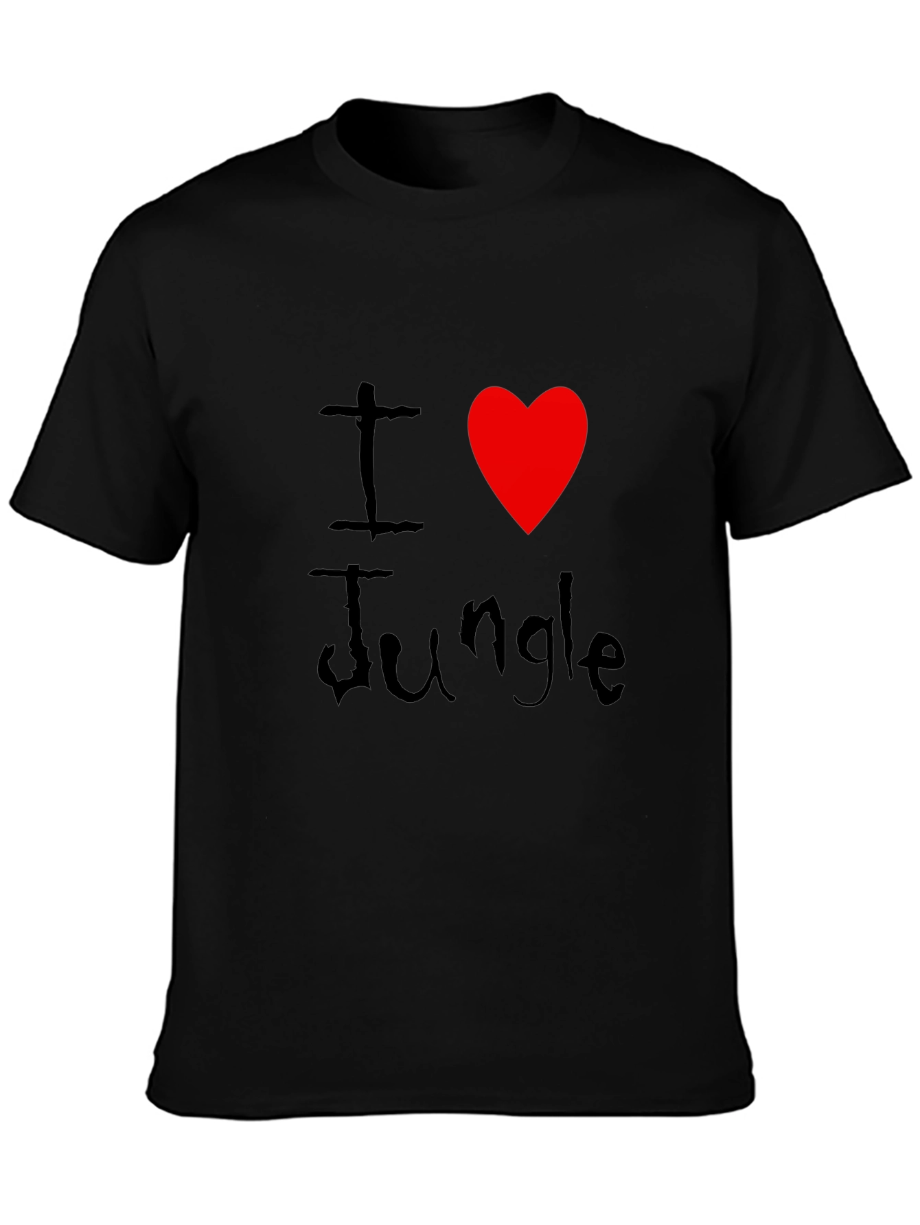Black I Love Jungle Black Graphic Tee Shirt view 3
