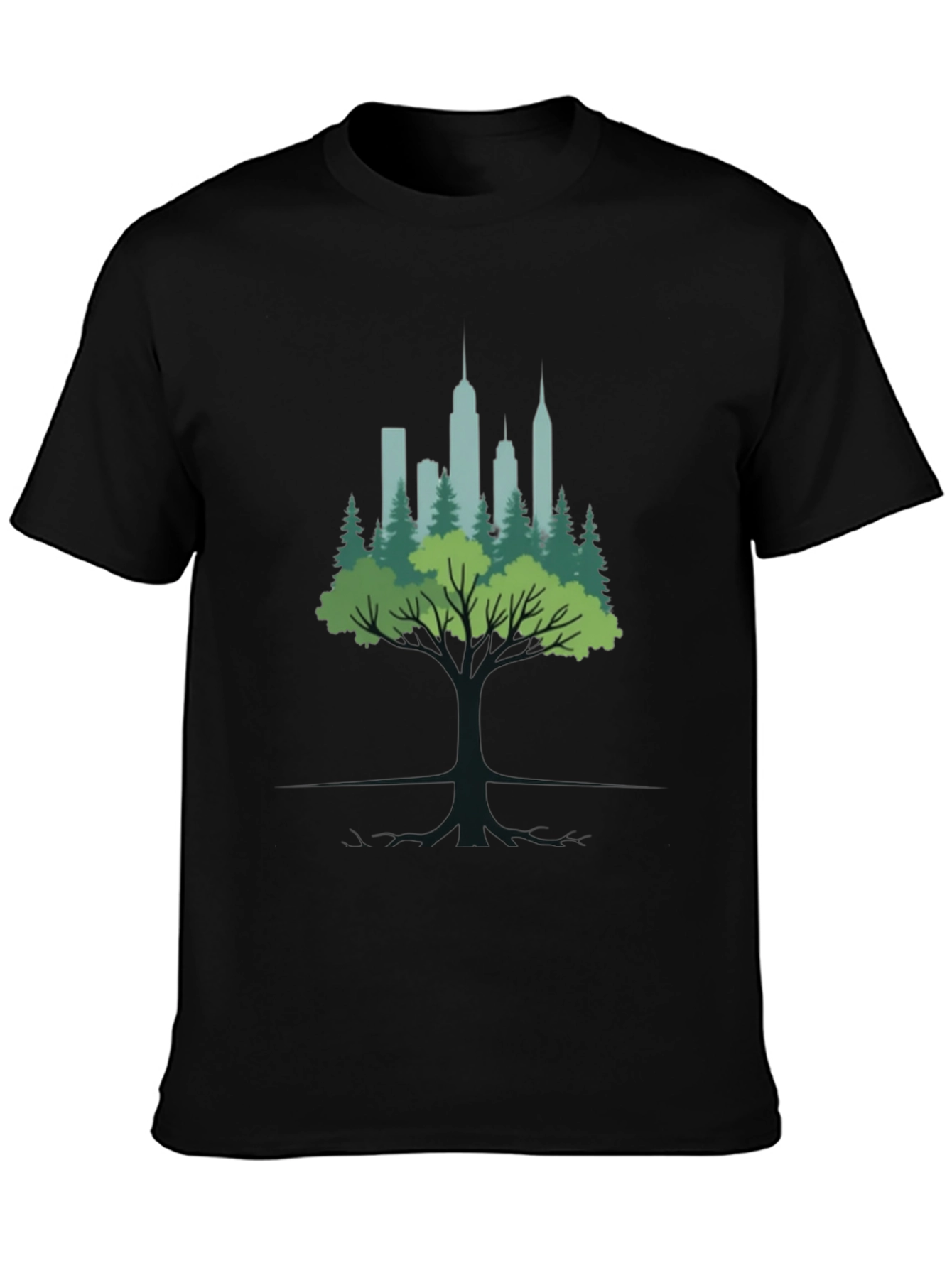 Black Urban Roots Graphic Tee - Nature Meets City view 3