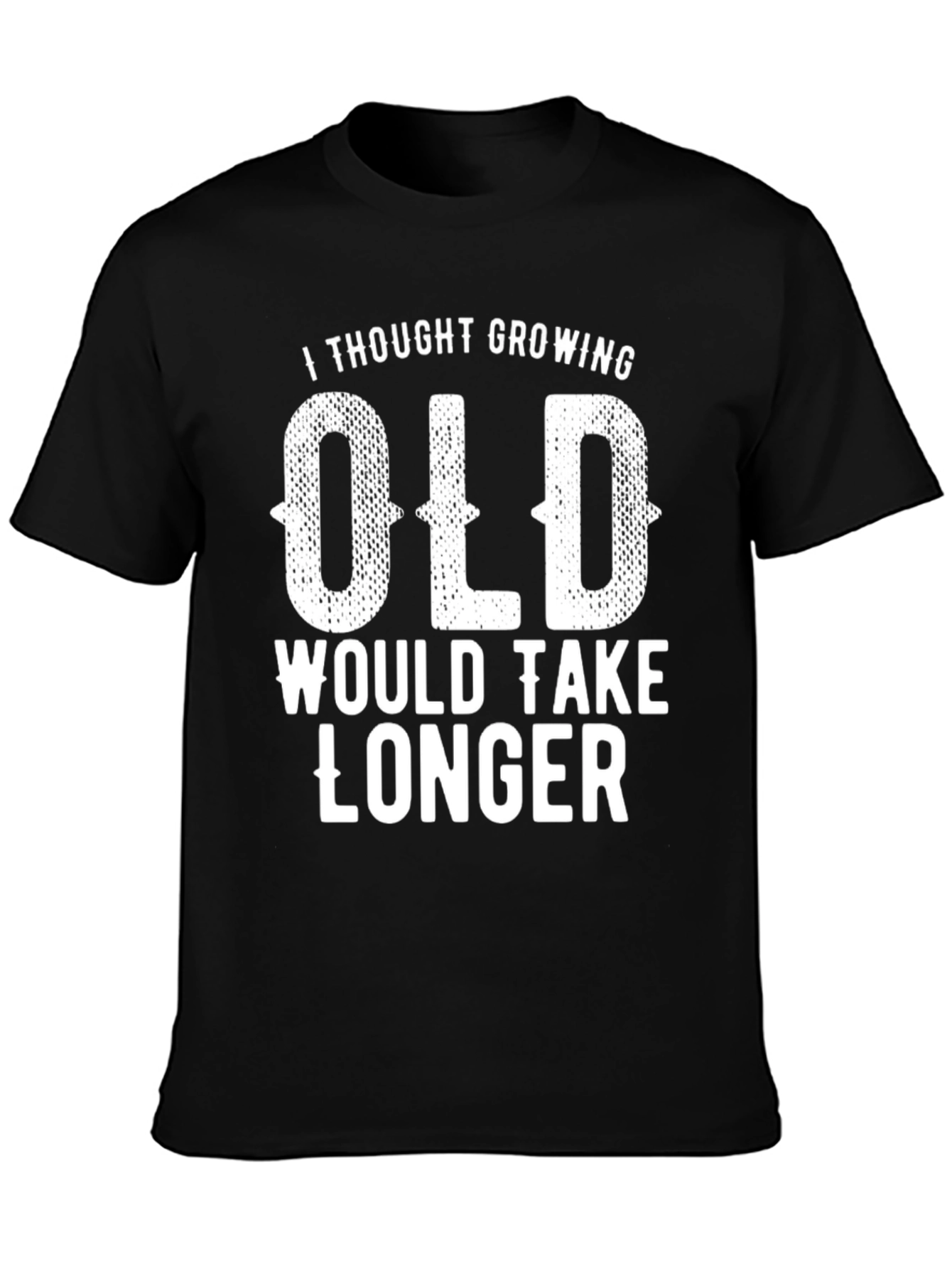Black Funny 'Growing Old' Graphic T-Shirt view 3