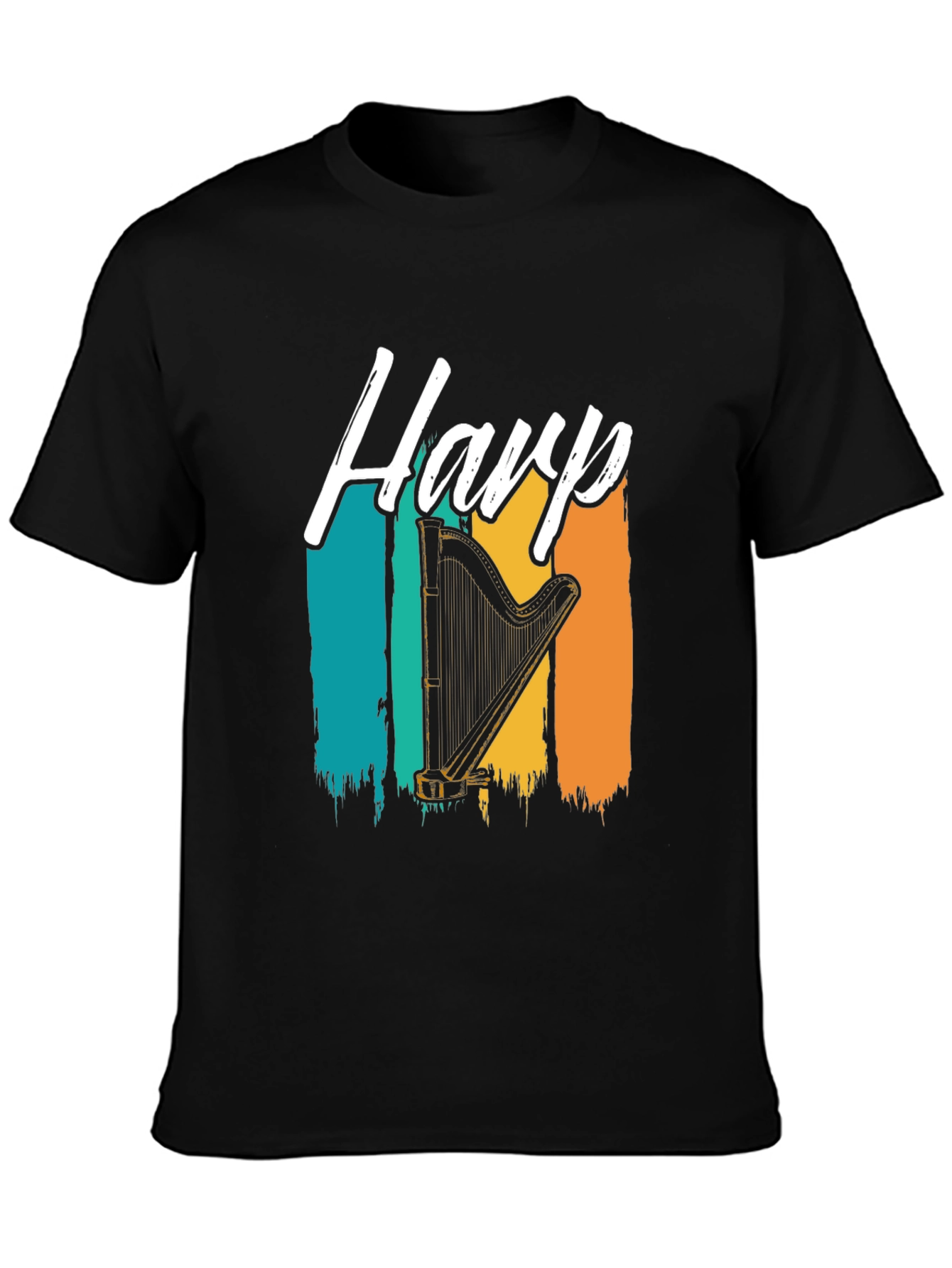 Black Harp Retro Style Graphic T-Shirt view 3