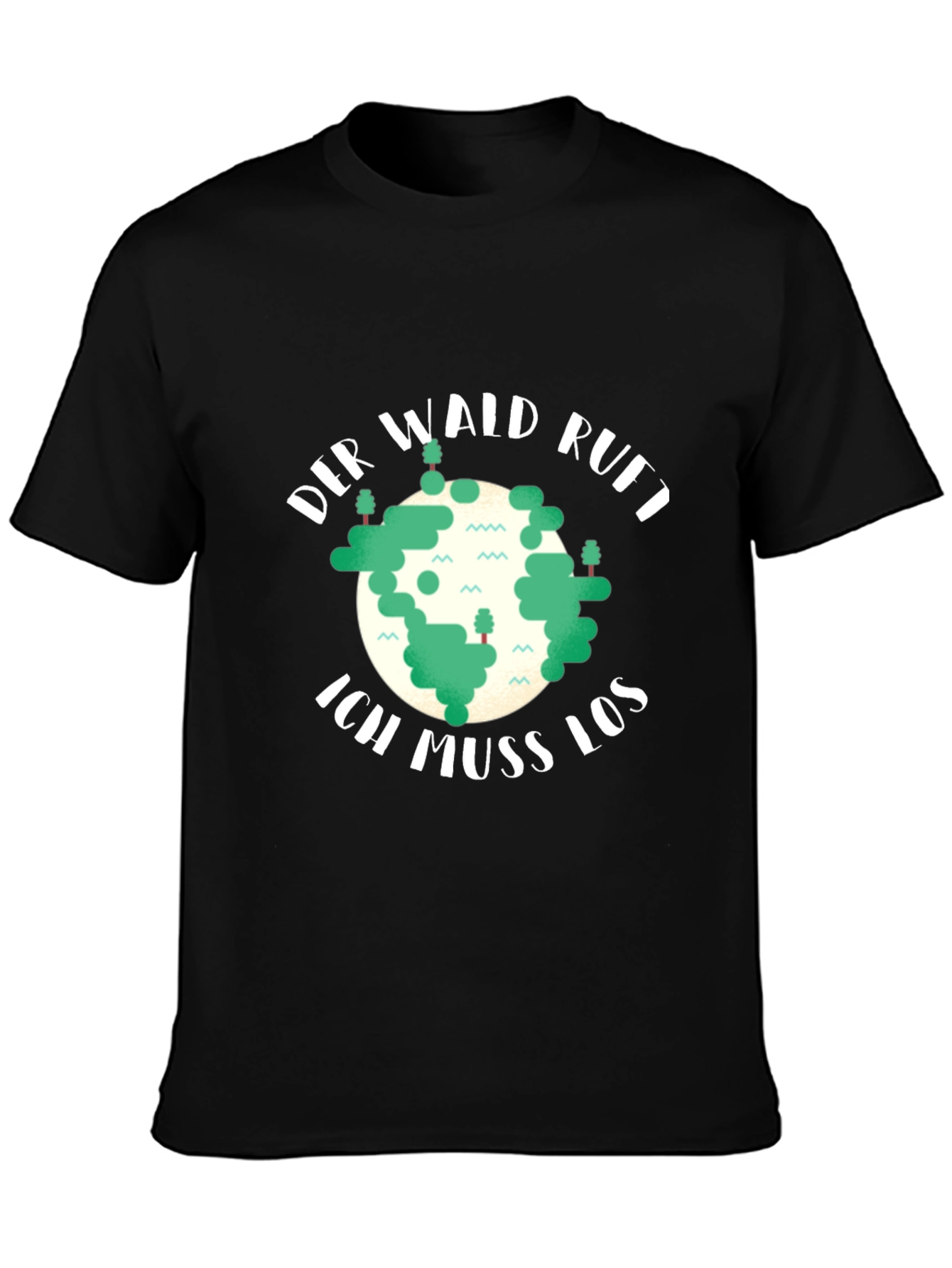 Black Der Wald Ruft T-Shirt - Nature Lover's Tee view 3