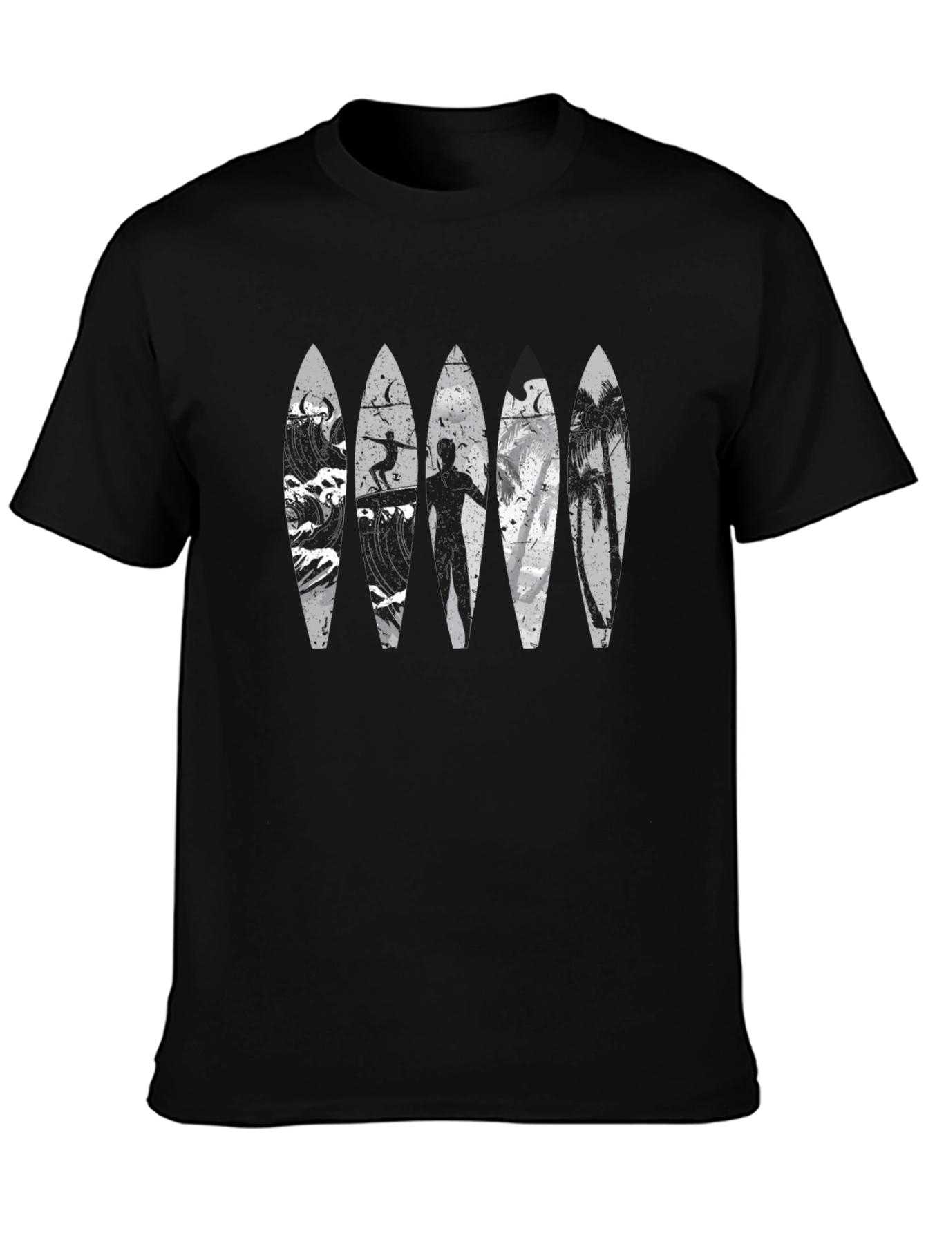Black Surfboard Graphic Tee - Coastal Lifestyle view 3