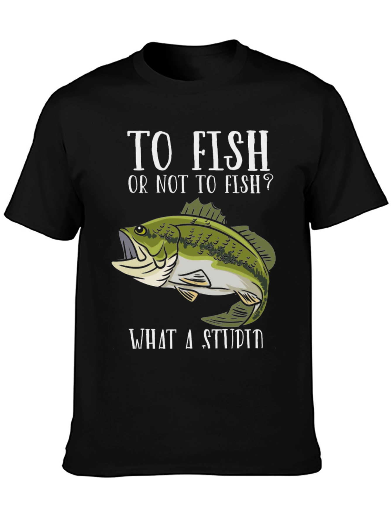 Black To Fish Or Not To Fish Funny Fishing T-Shirt view 3
