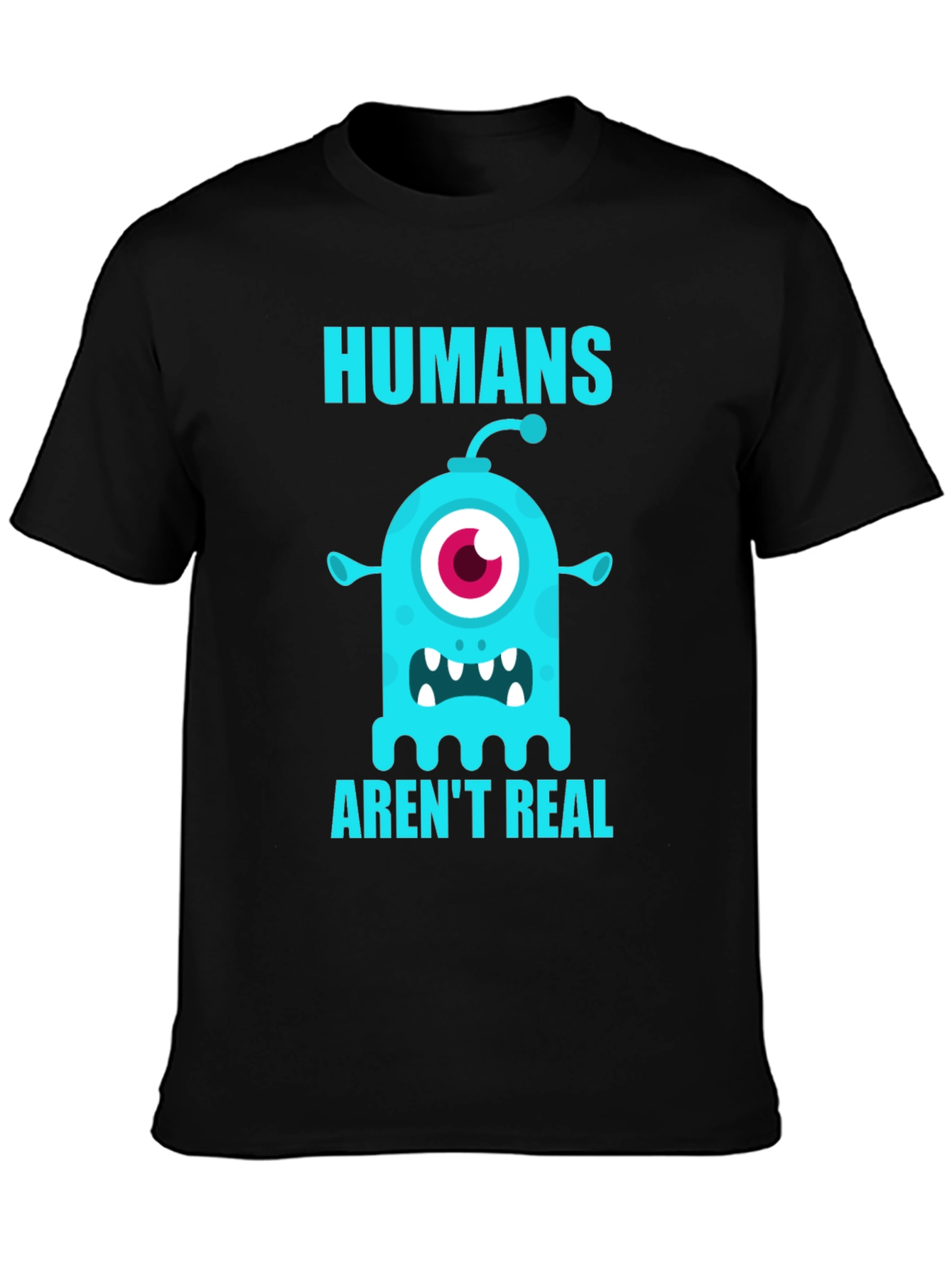 Black Humans Aren't Real Monster Graphic T-Shirt view 3