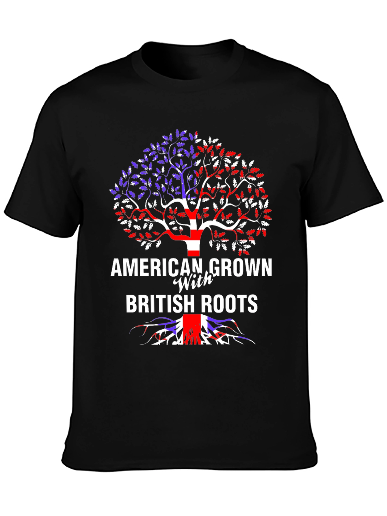 Black American Grown with British Roots Graphic Tee view 3
