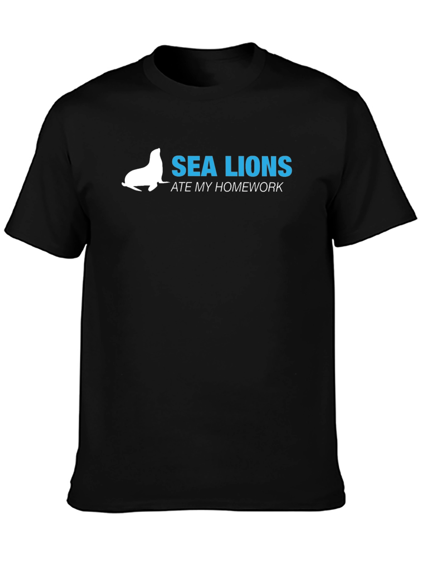 Black Sea Lions Ate My Homework Graphic Tee - Black view 3