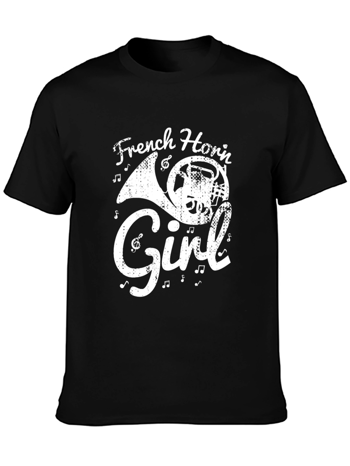 Black French Horn Girl Graphic Tee view 3