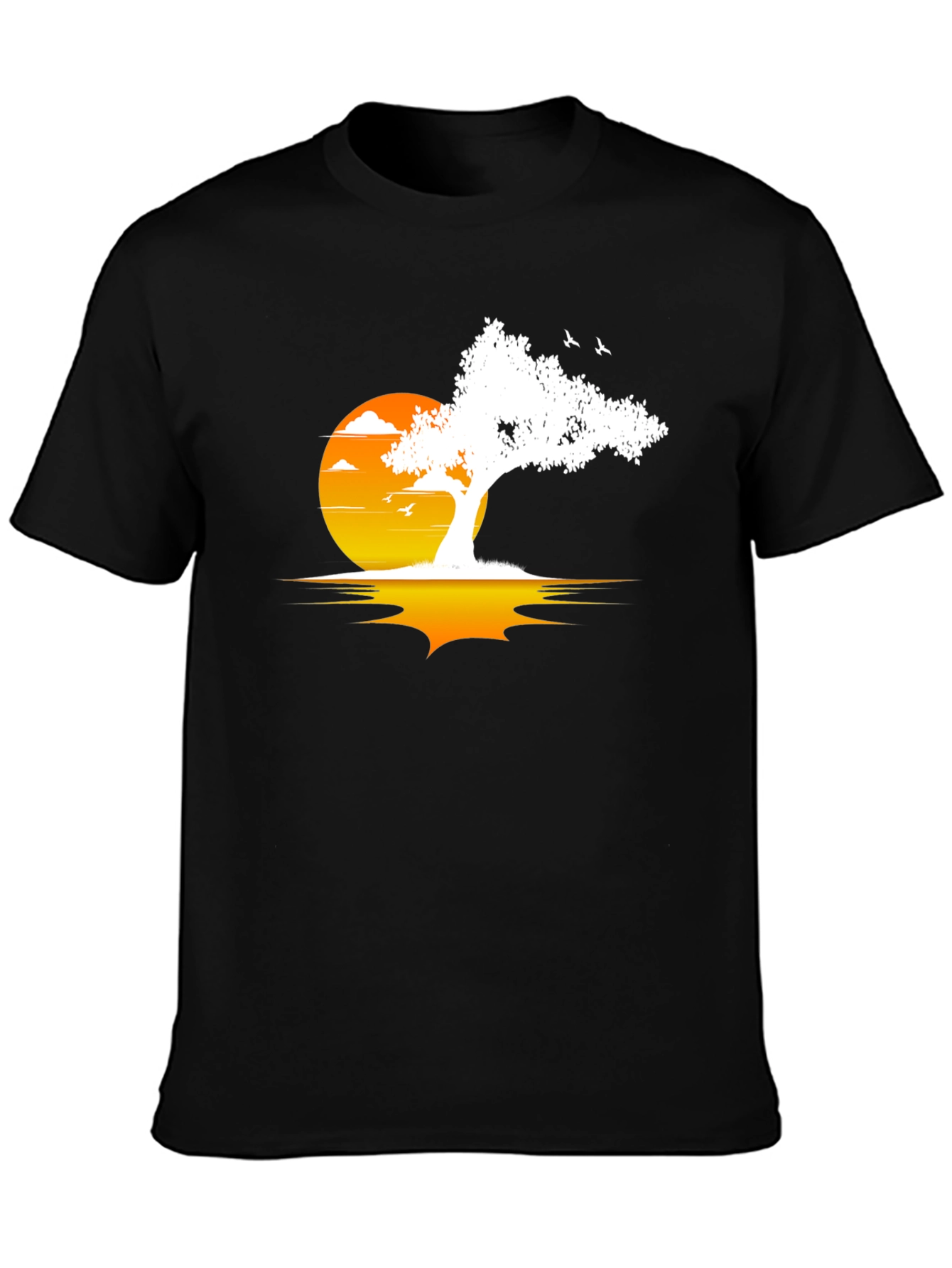 Black Sunset Tree Graphic Tee view 3