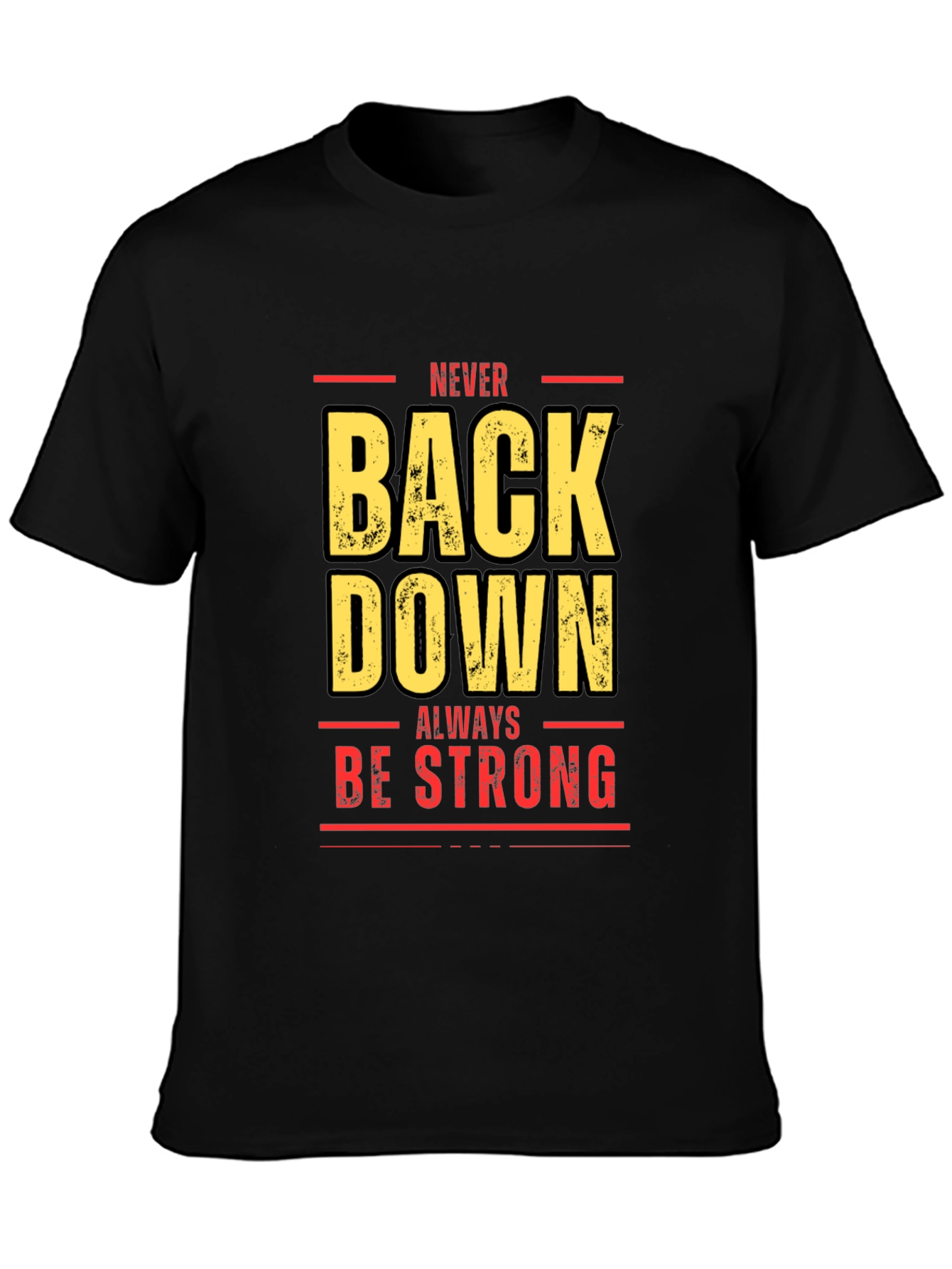 Black Never Back Down Black Graphic Tee view 3