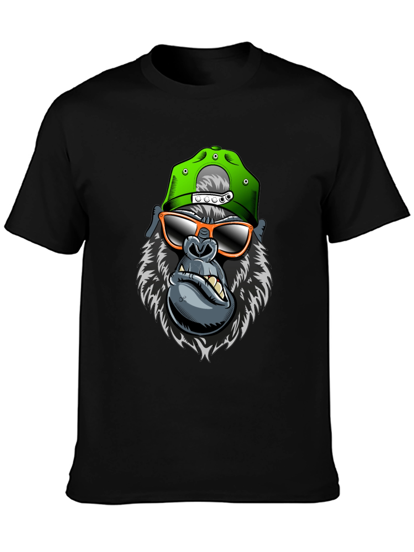 Black Cool Gorilla Graphic Tee view 3