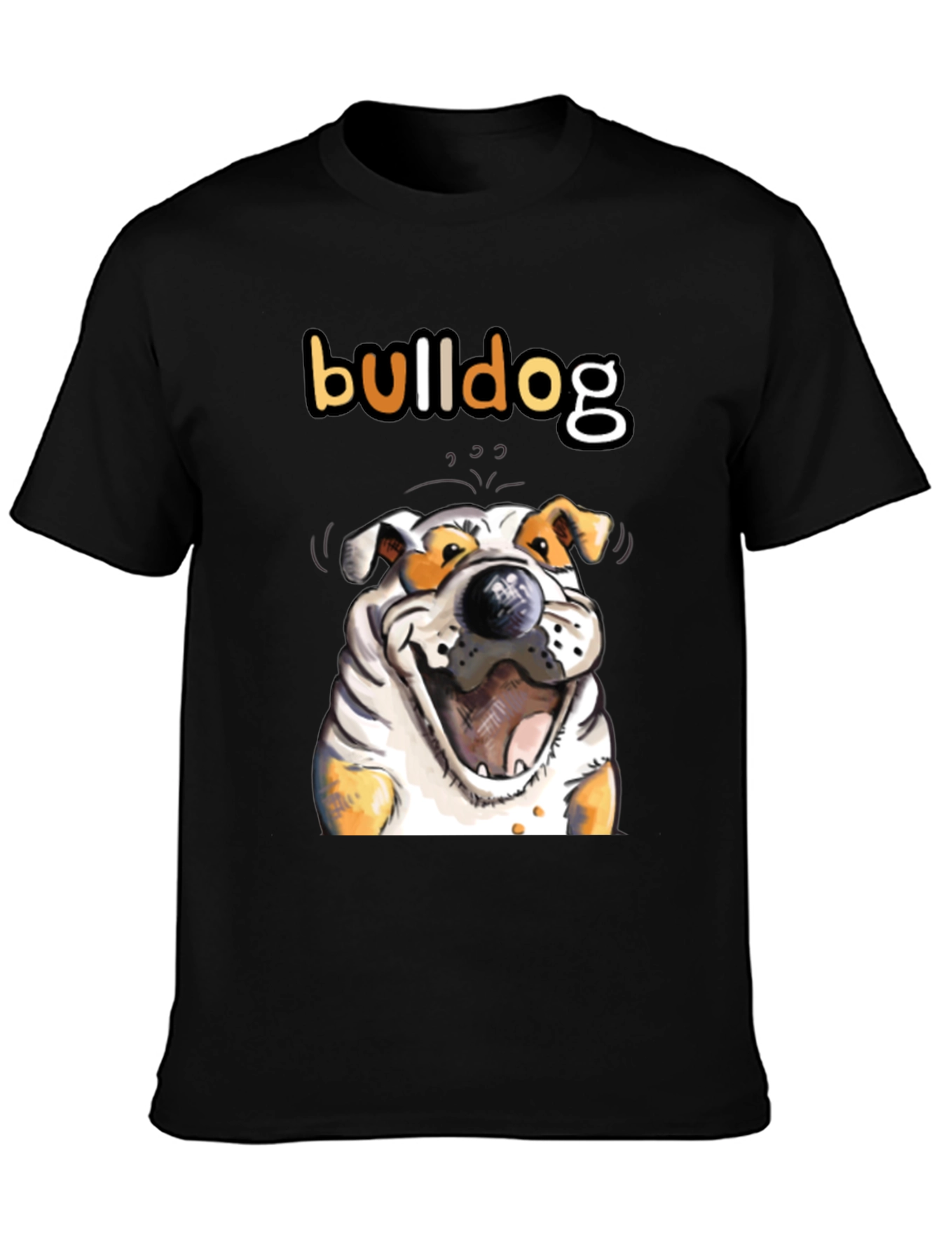 Black Bulldog Graphic Tee - Unisex Cotton T-Shirt view 3