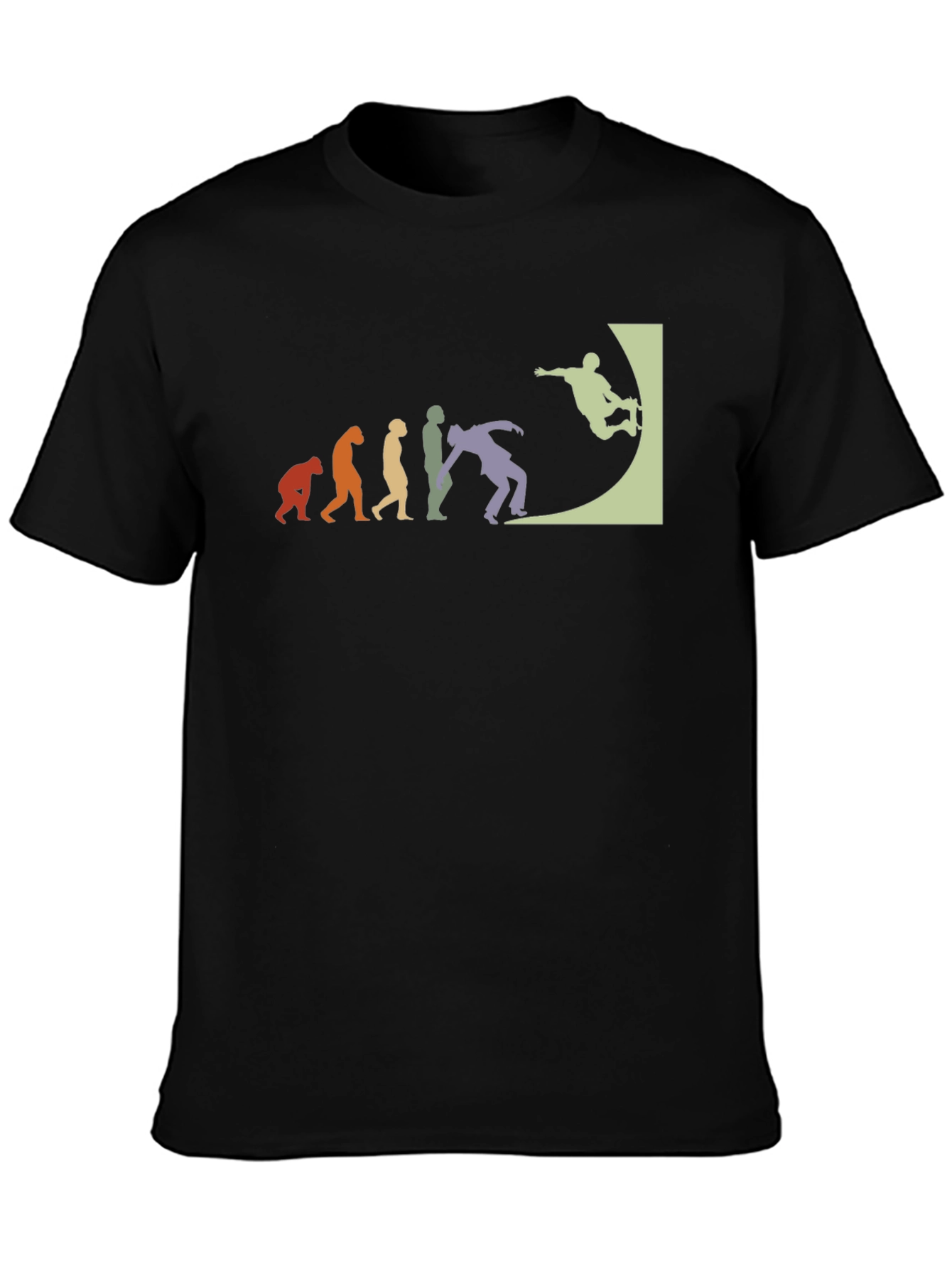 Black Skate Evolution T-Shirt - Black Cotton Tee view 3
