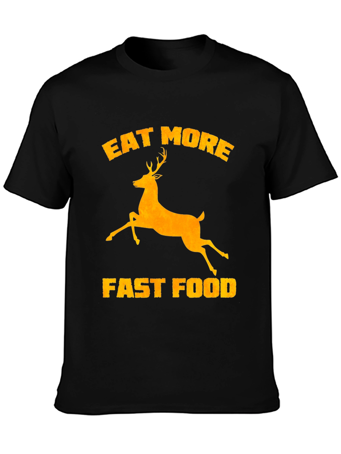 Black Eat More Deer Fast Food Graphic Tee view 3