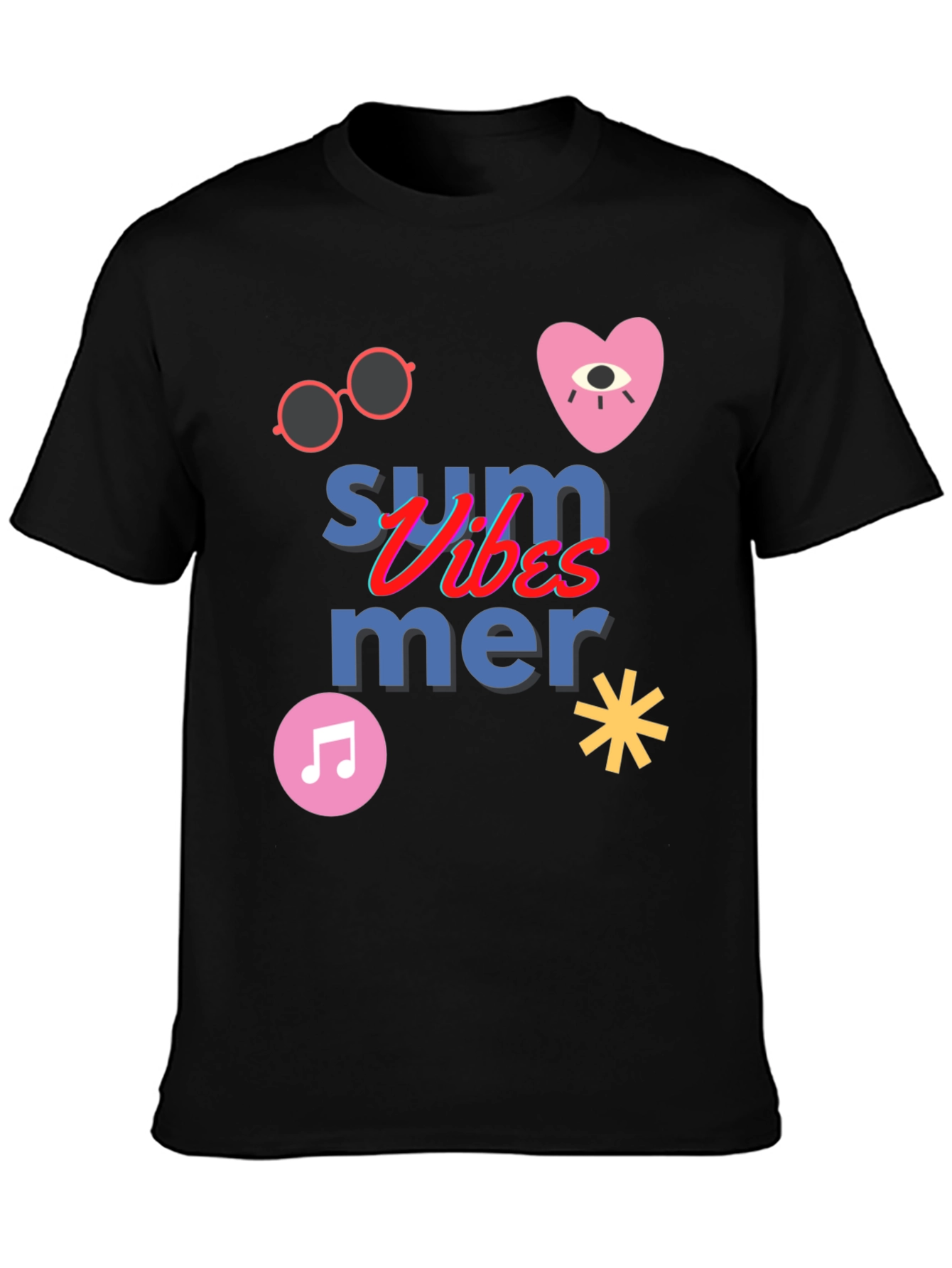 Black Summer Vibes Graphic Tee view 3