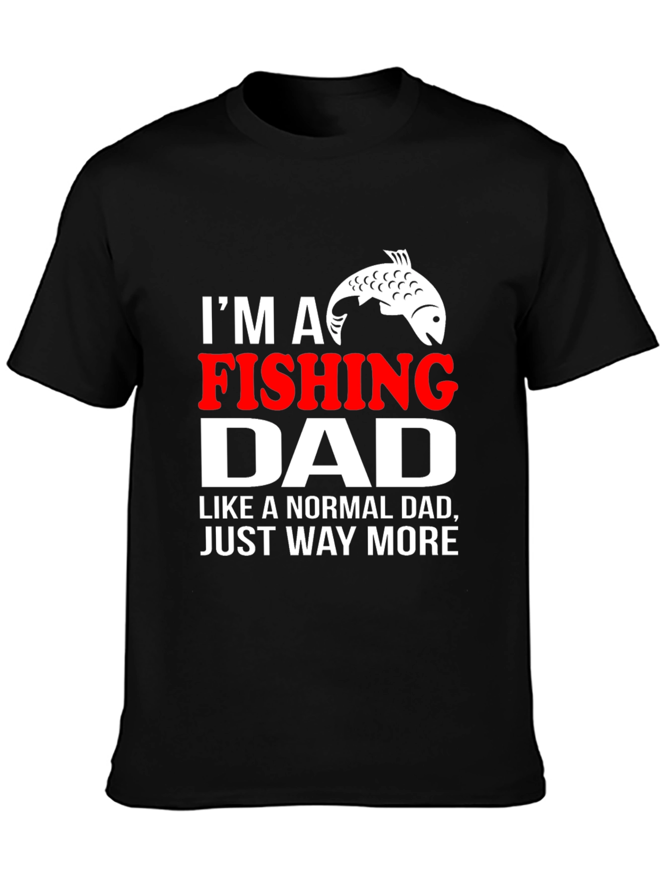 Black Fishing Dad T-Shirt - Novelty Graphic Tee view 3