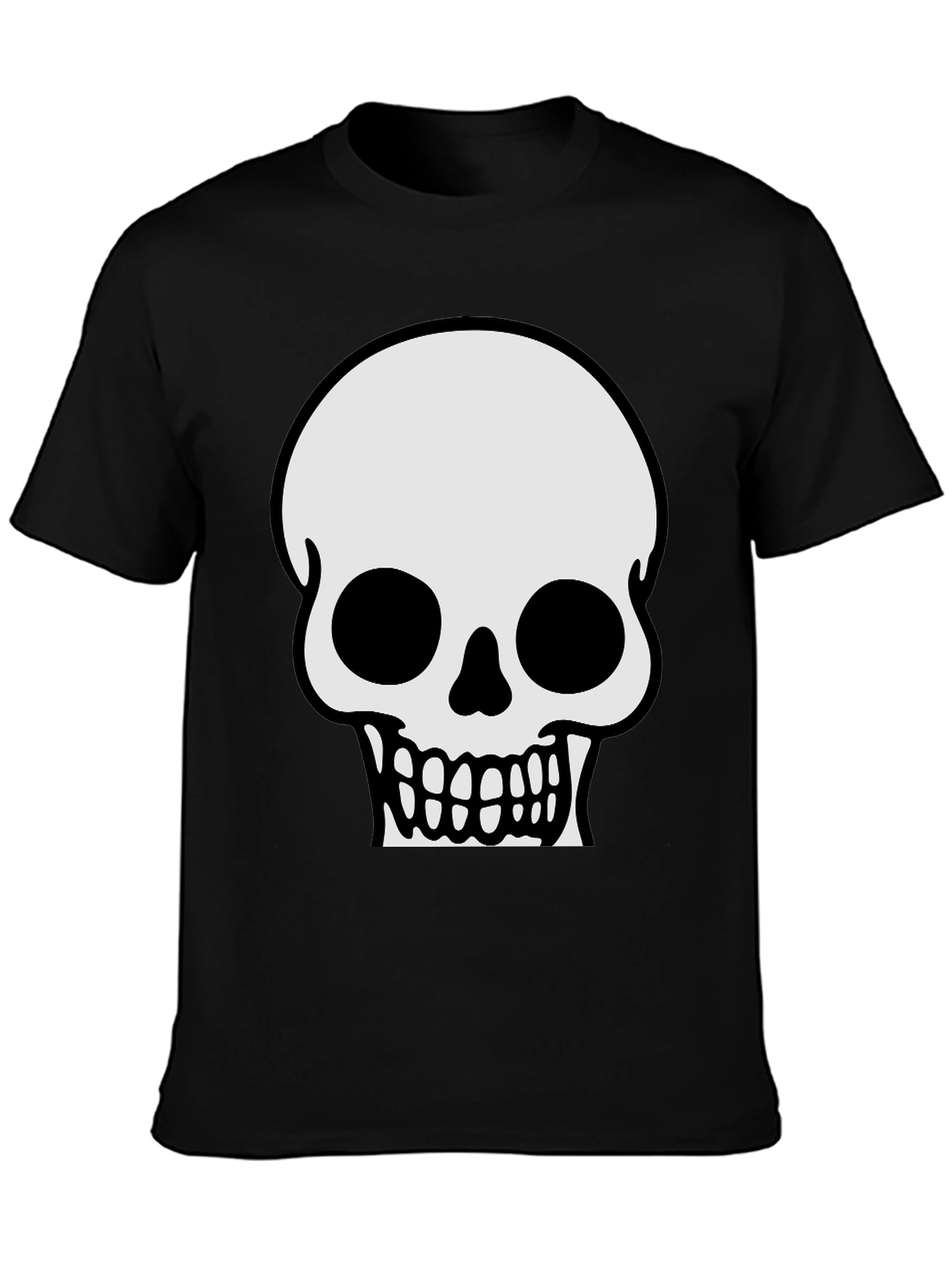 Black Skull Graphic T-Shirt - Classic Halloween Tee view 3