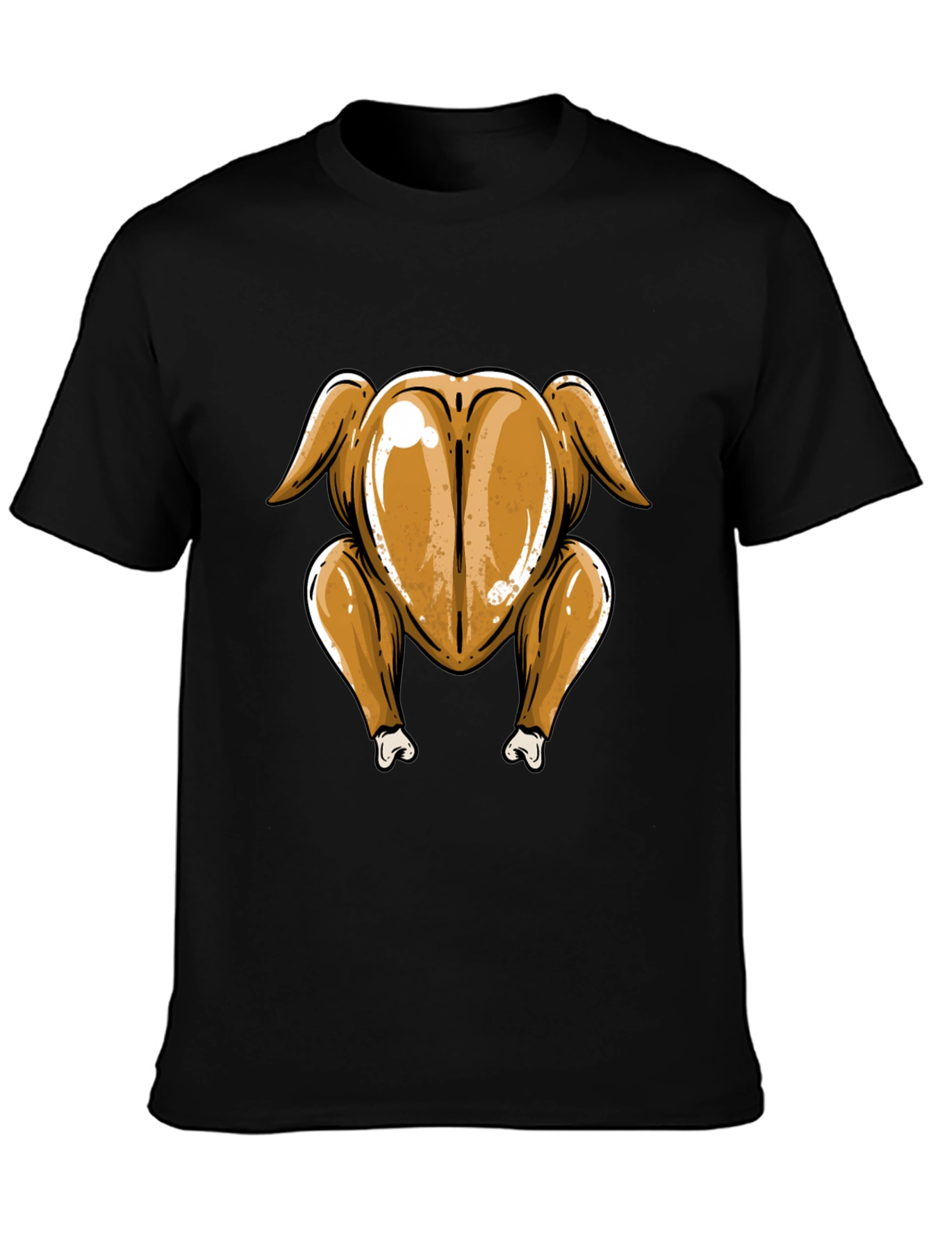 Black Roasted Turkey Butt T-Shirt - Thanksgiving Humor view 3