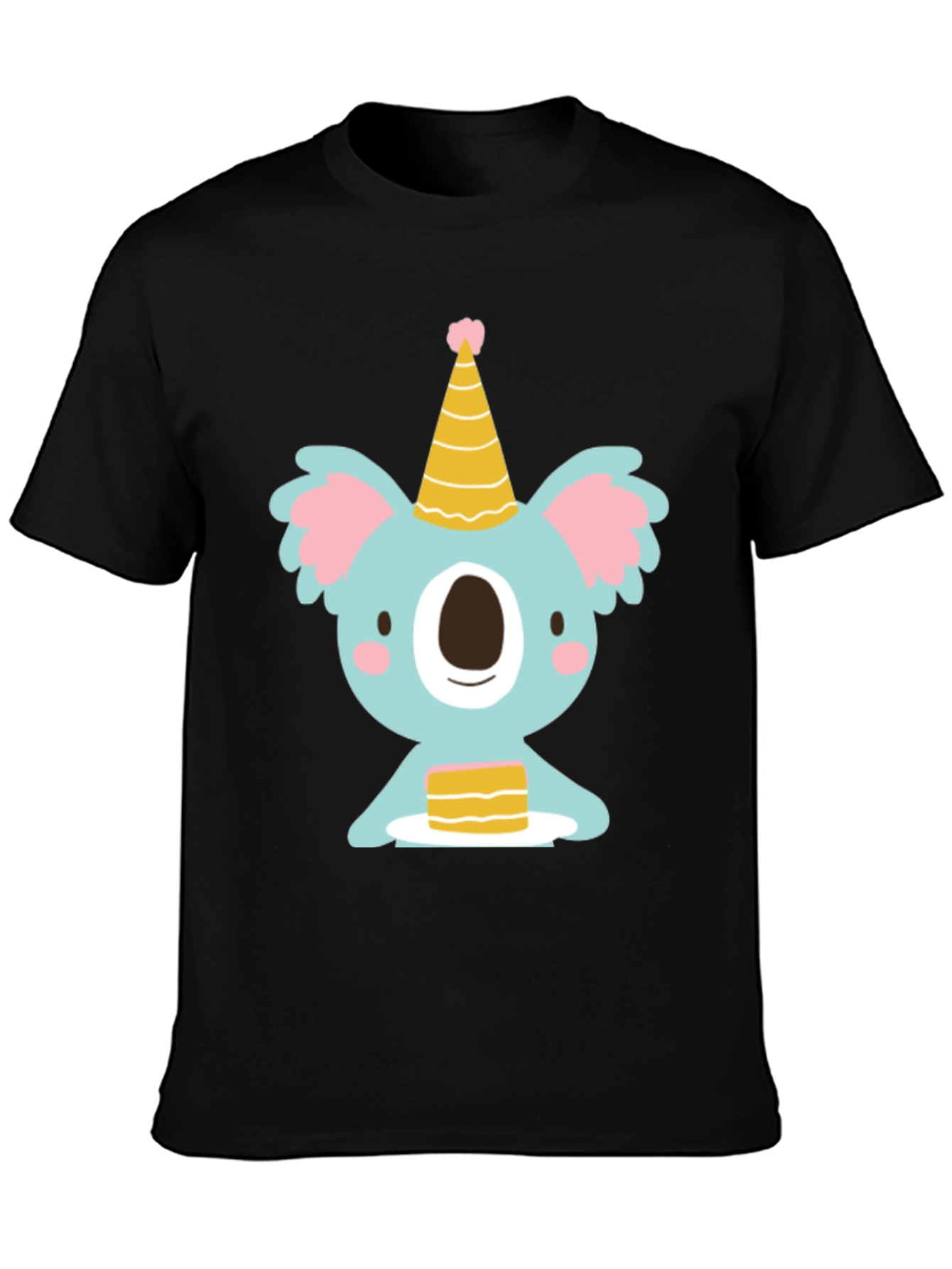 Black Koala Birthday Party T-Shirt - Cute Cartoon Tee view 3