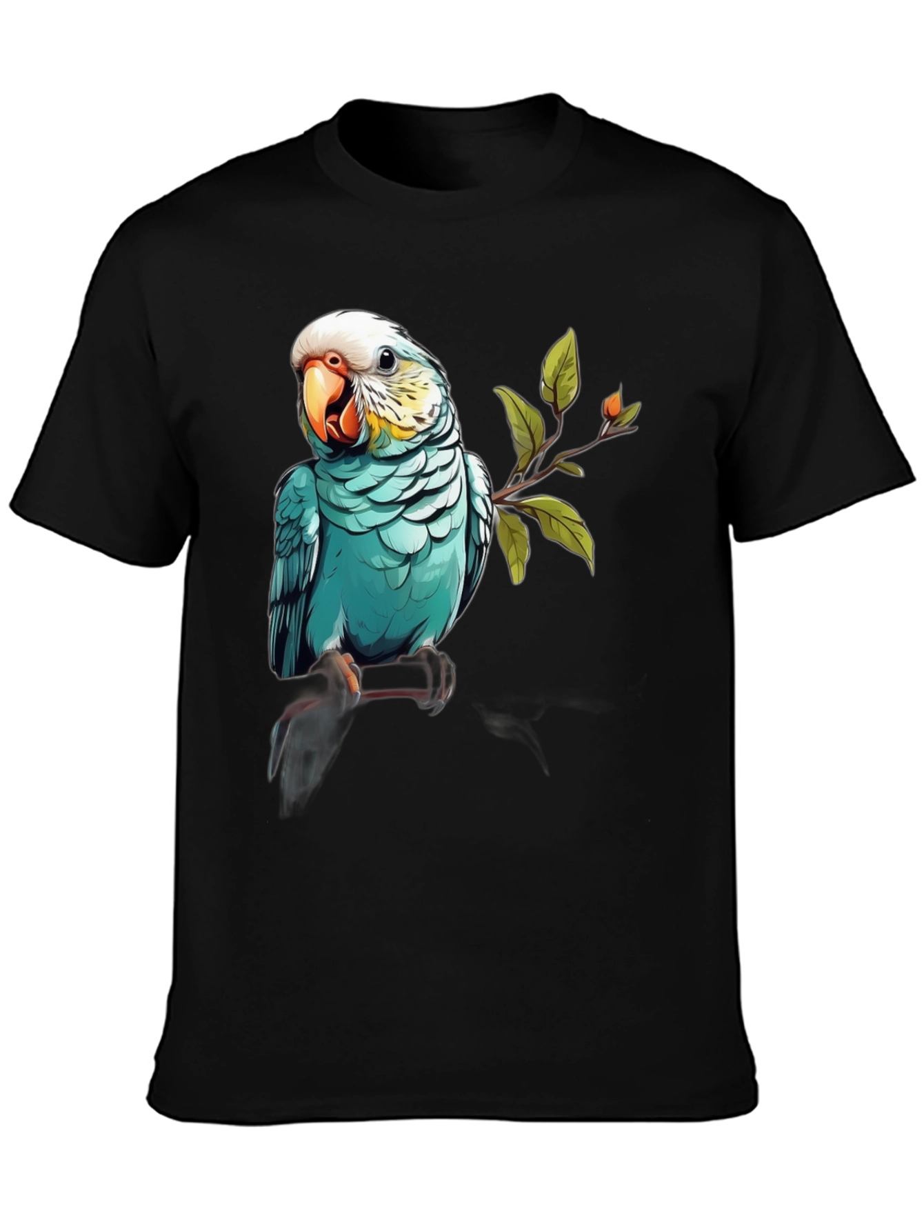 Black Parrot Graphic Black T-Shirt view 3