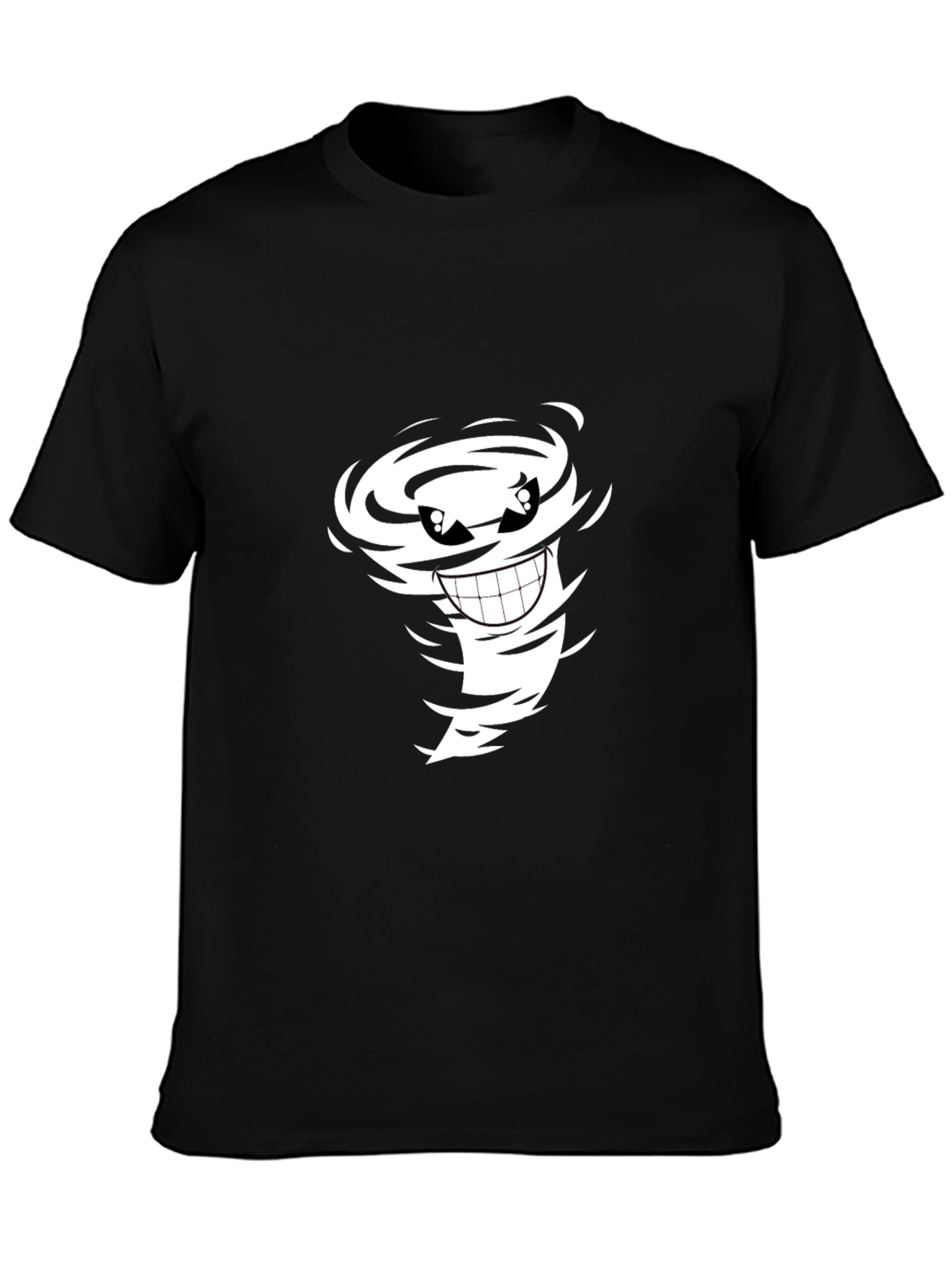 Black Cartoon Tornado Graphic Black Tee view 3
