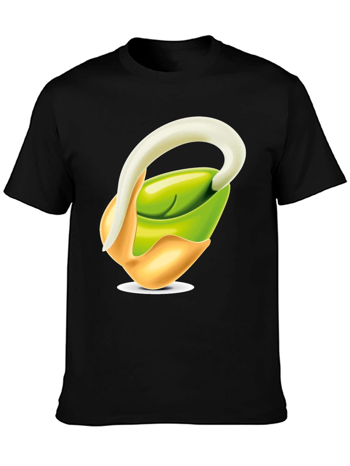 Black Sprout Graphic T-Shirt - Black Cotton Blend view 3