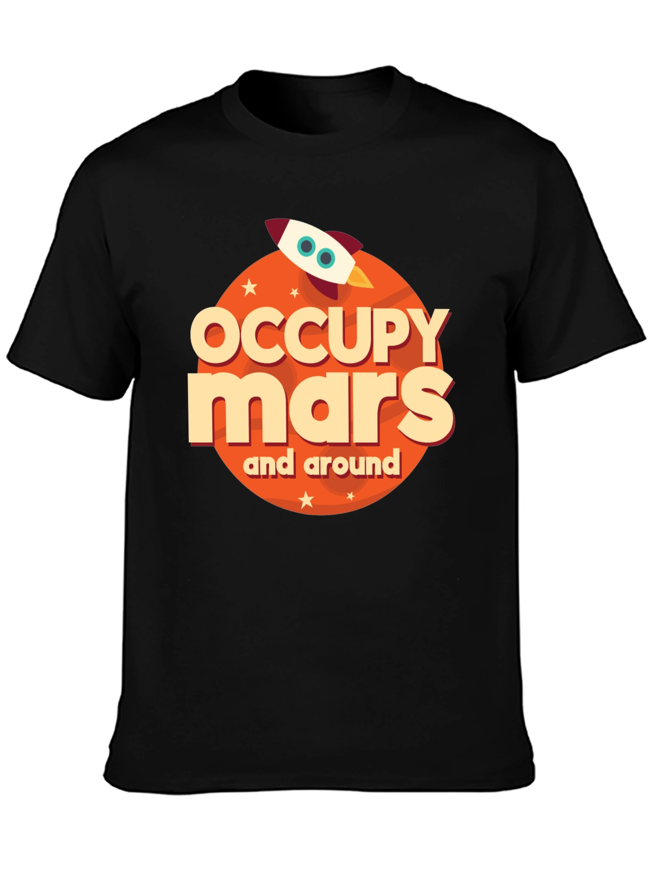 Black Occupy Mars Graphic Tee view 3