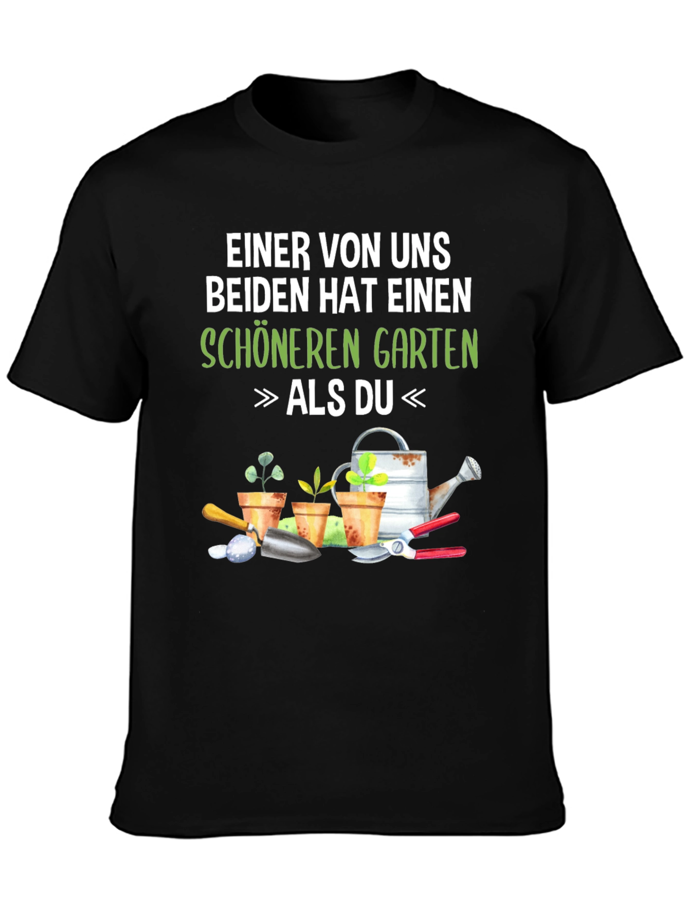 Black Gardener's T-Shirt: Schöneren Garten Als Du view 3