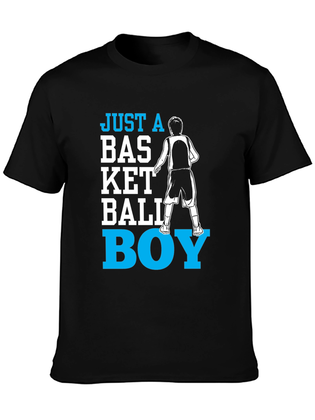 Black Basketball Boy T-Shirt - Fun Graphic Tee view 3