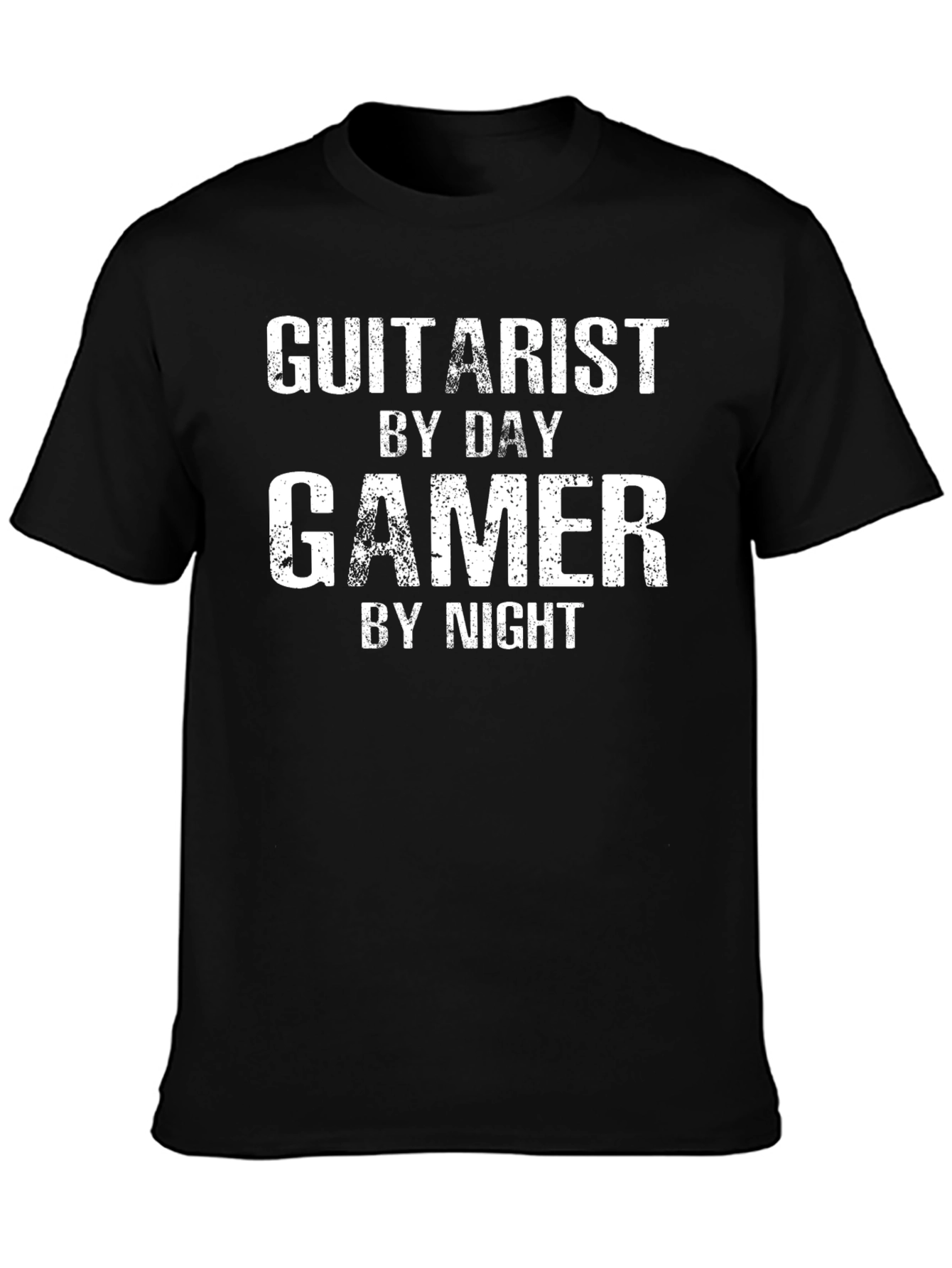 Black Gamer Guitarist Black Graphic Tee view 3