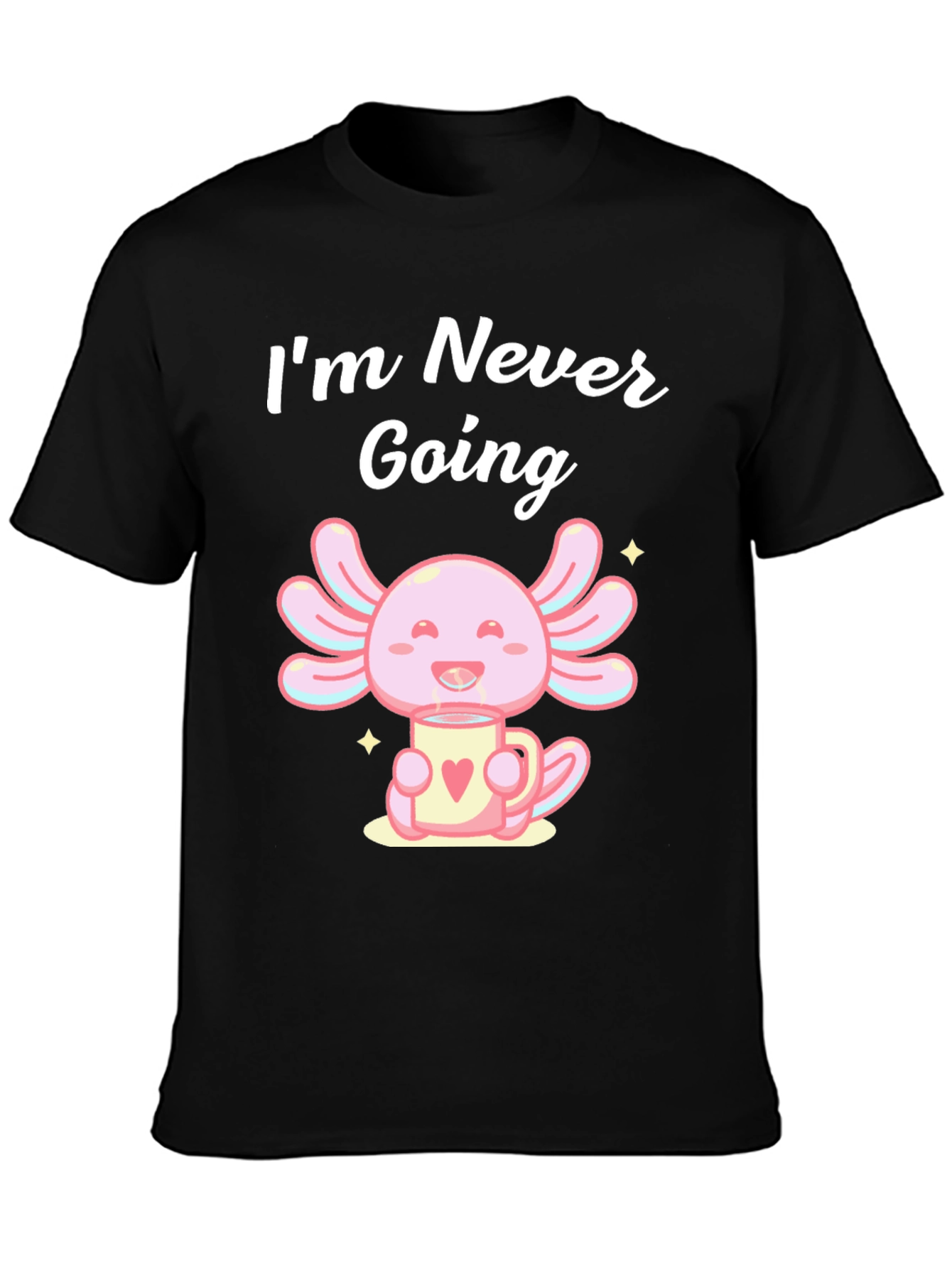 Black Axolotl Coffee T-Shirt - Never Going view 3