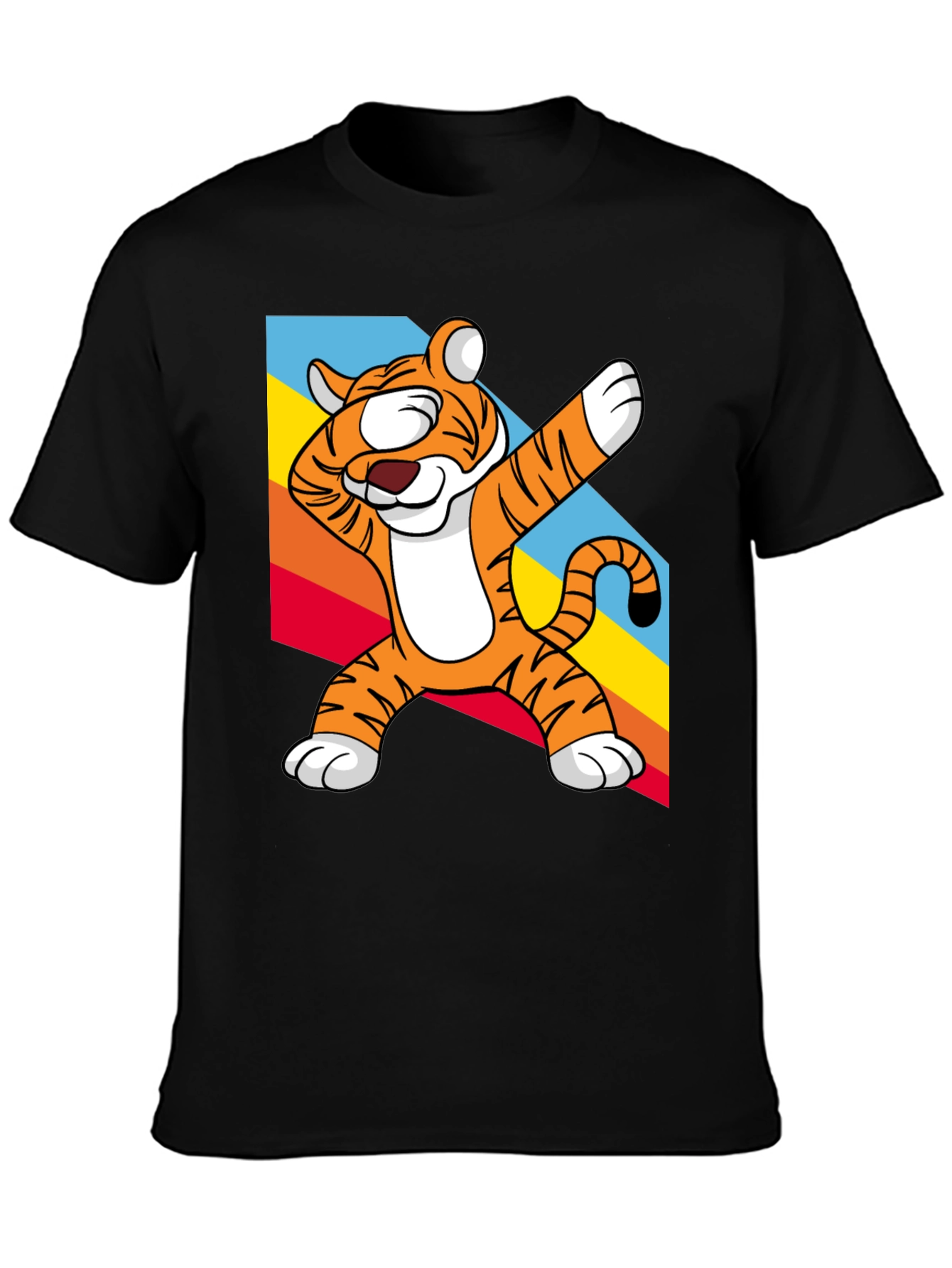 Black Dabbing Tiger Graphic Tee - Fun & Unique Design view 3
