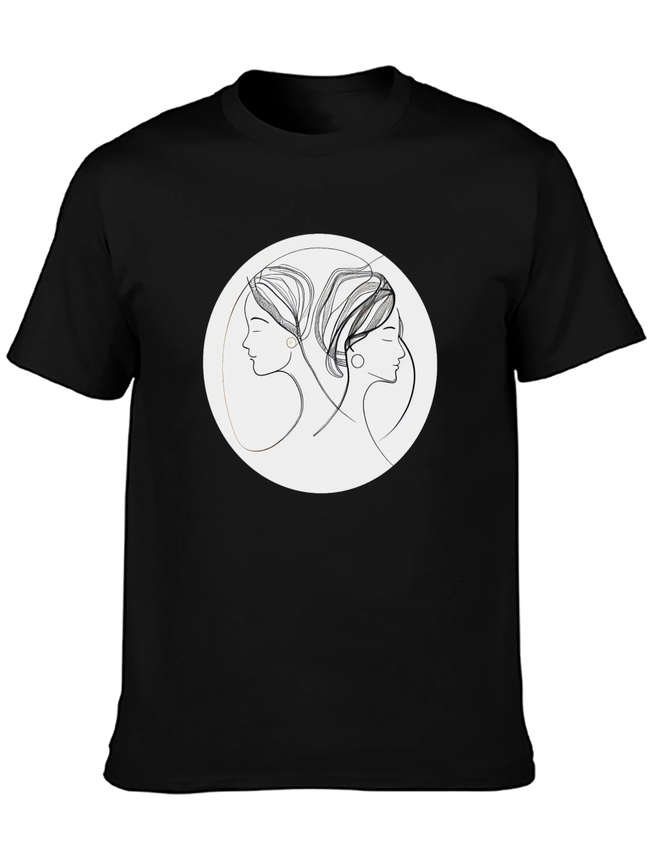 Black Gemini Zodiac Graphic Tee - Black view 3