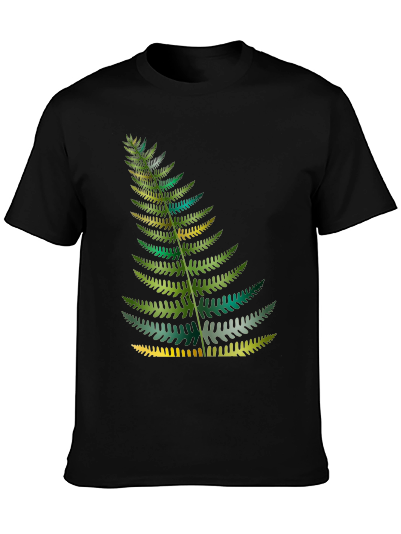 Black Fern Print Black T-Shirt view 3