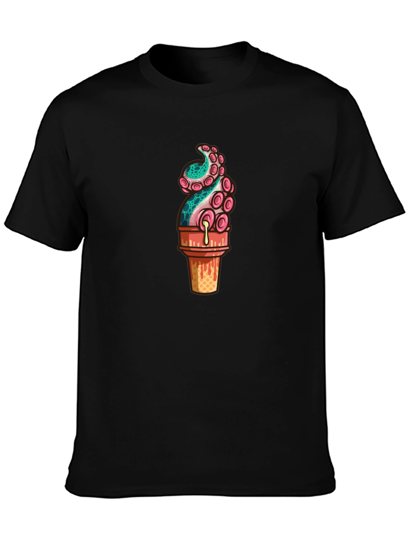 Black Octopus Ice Cream Graphic Tee view 3