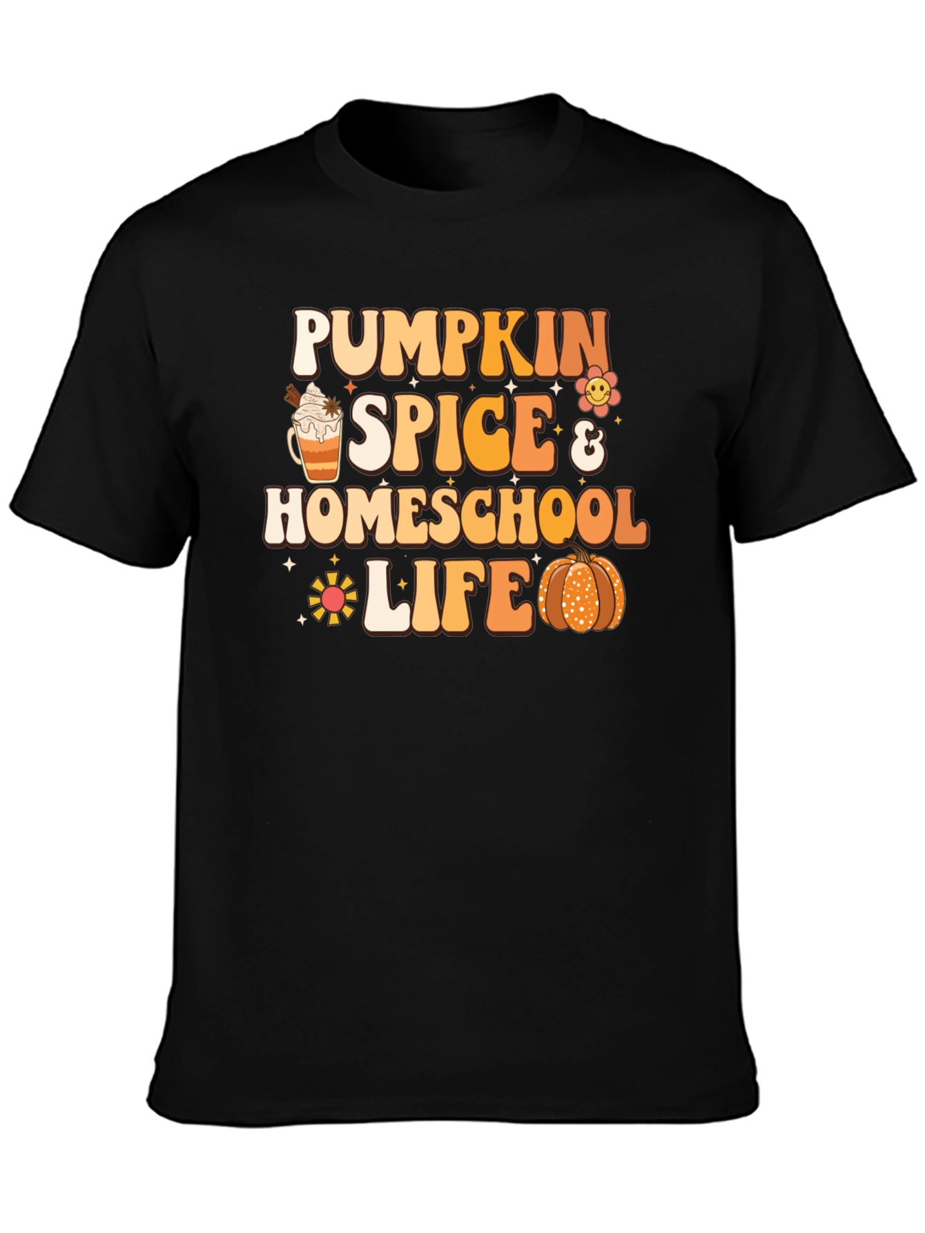 Pumpkin Spice Homeschool Life Black T-Shirt - 3