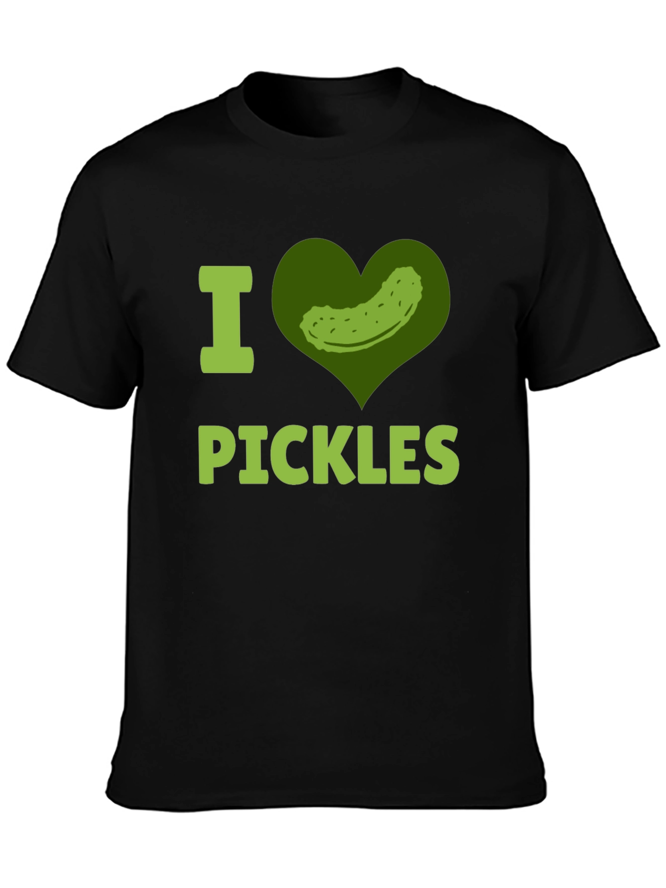 Black I Heart Pickles Funny T-Shirt  view 3